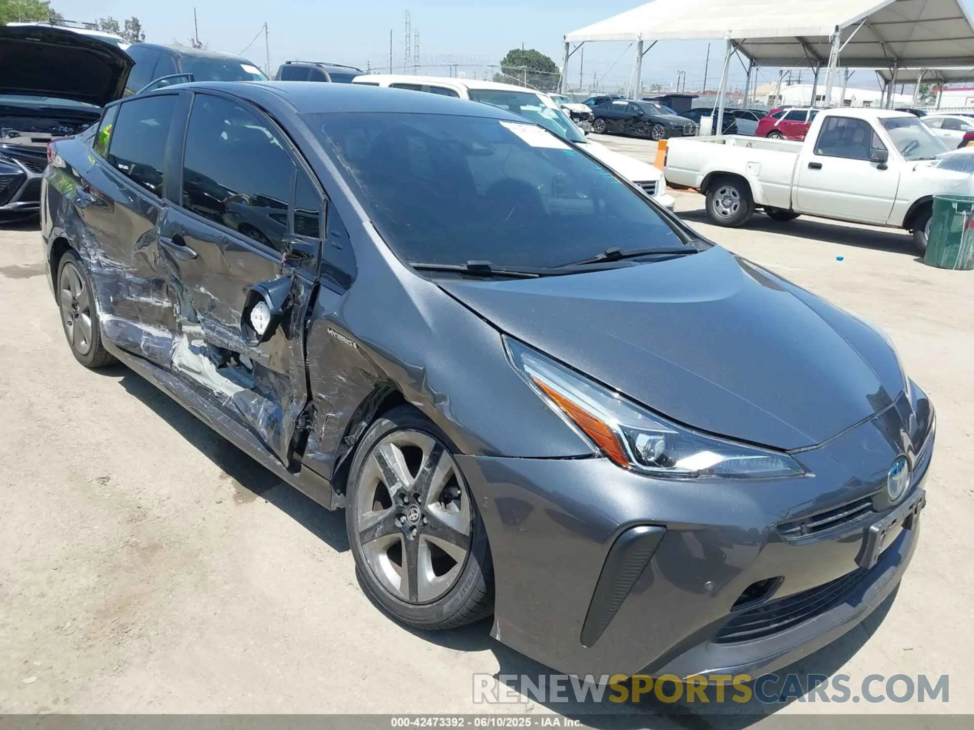 1 Photograph of a damaged car JTDKARFU1K3091222 TOYOTA PRIUS 2019