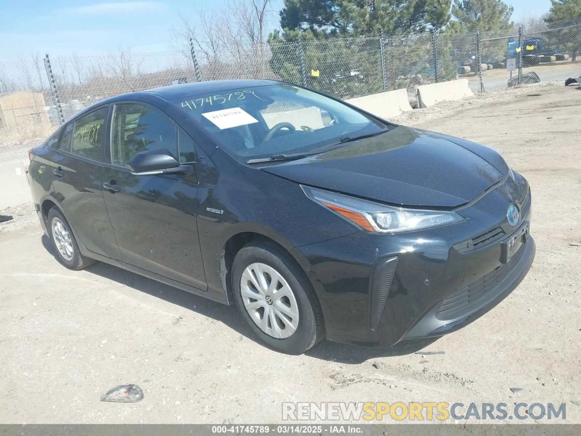1 Photograph of a damaged car JTDKARFU1K3092063 TOYOTA PRIUS 2019