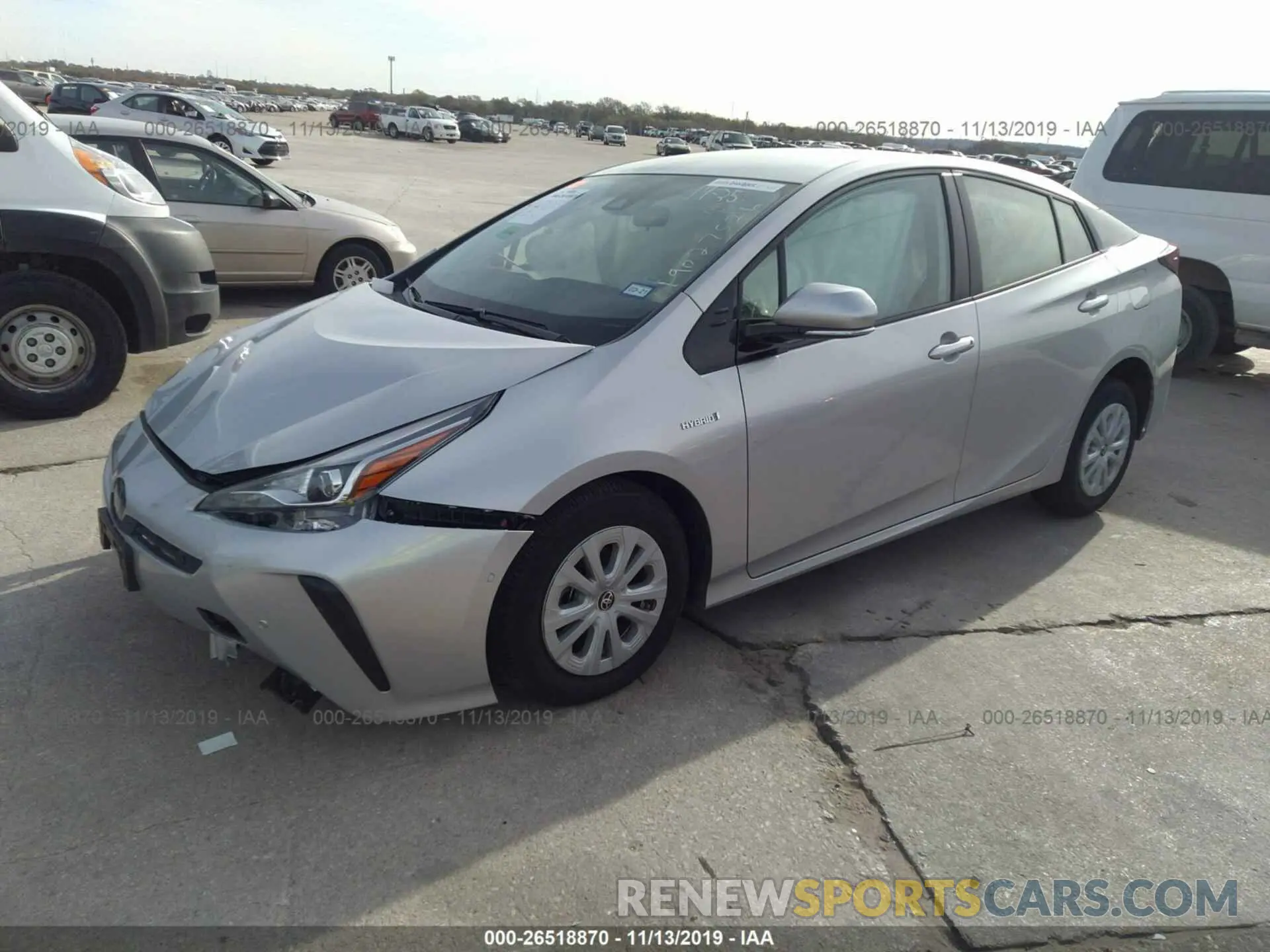 2 Photograph of a damaged car JTDKARFU2K3073036 TOYOTA PRIUS 2019