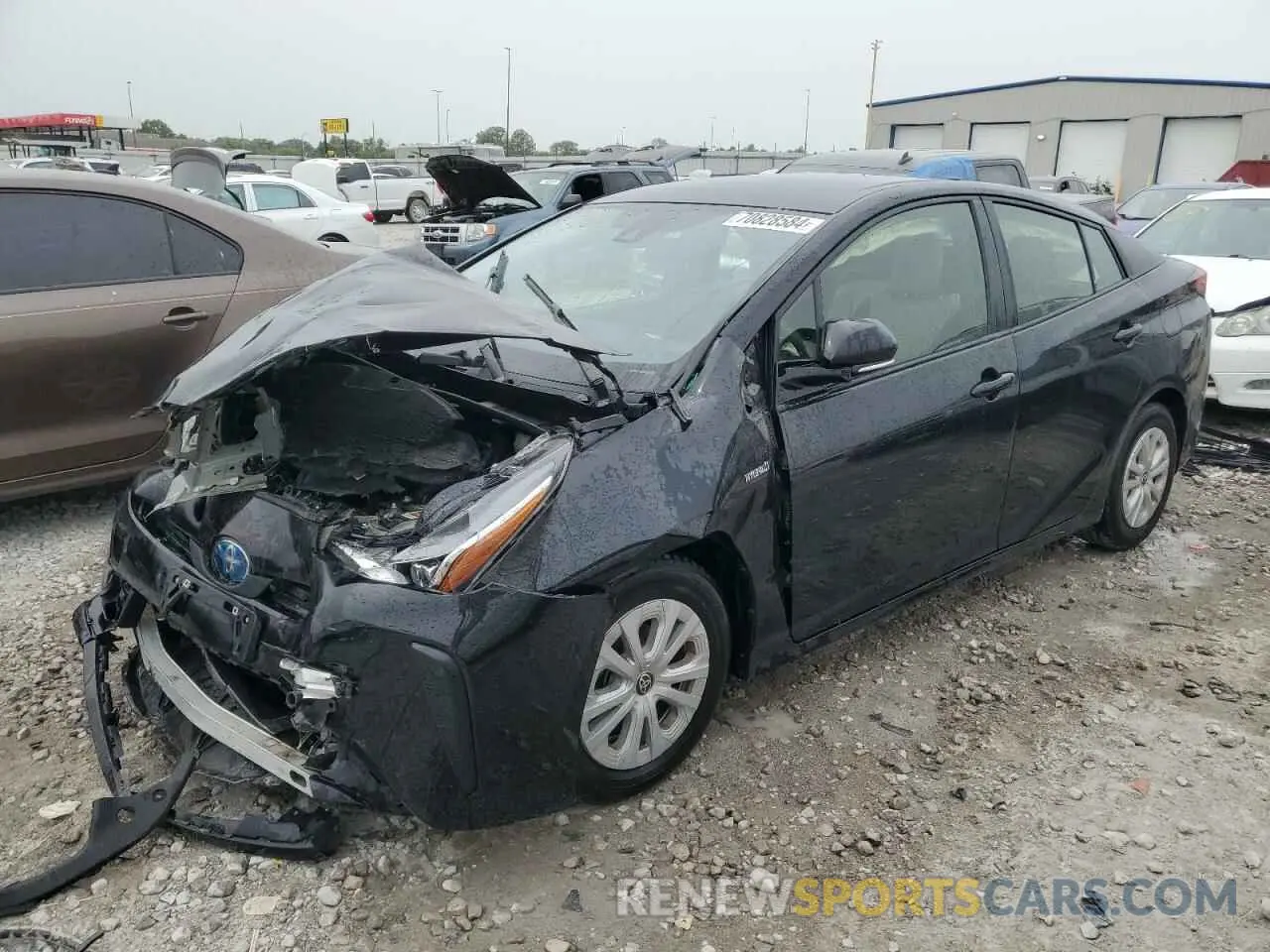 1 Photograph of a damaged car JTDKARFU2K3101689 TOYOTA PRIUS 2019