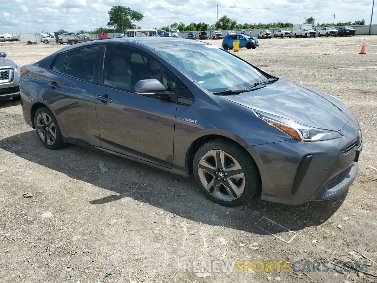4 Photograph of a damaged car JTDKARFU3K3083235 TOYOTA PRIUS 2019