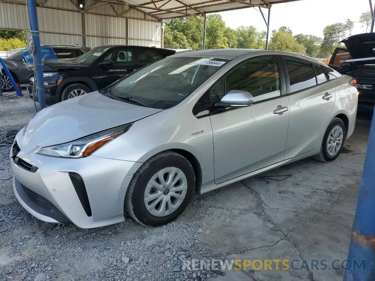 1 Photograph of a damaged car JTDKARFU3K3099855 TOYOTA PRIUS 2019