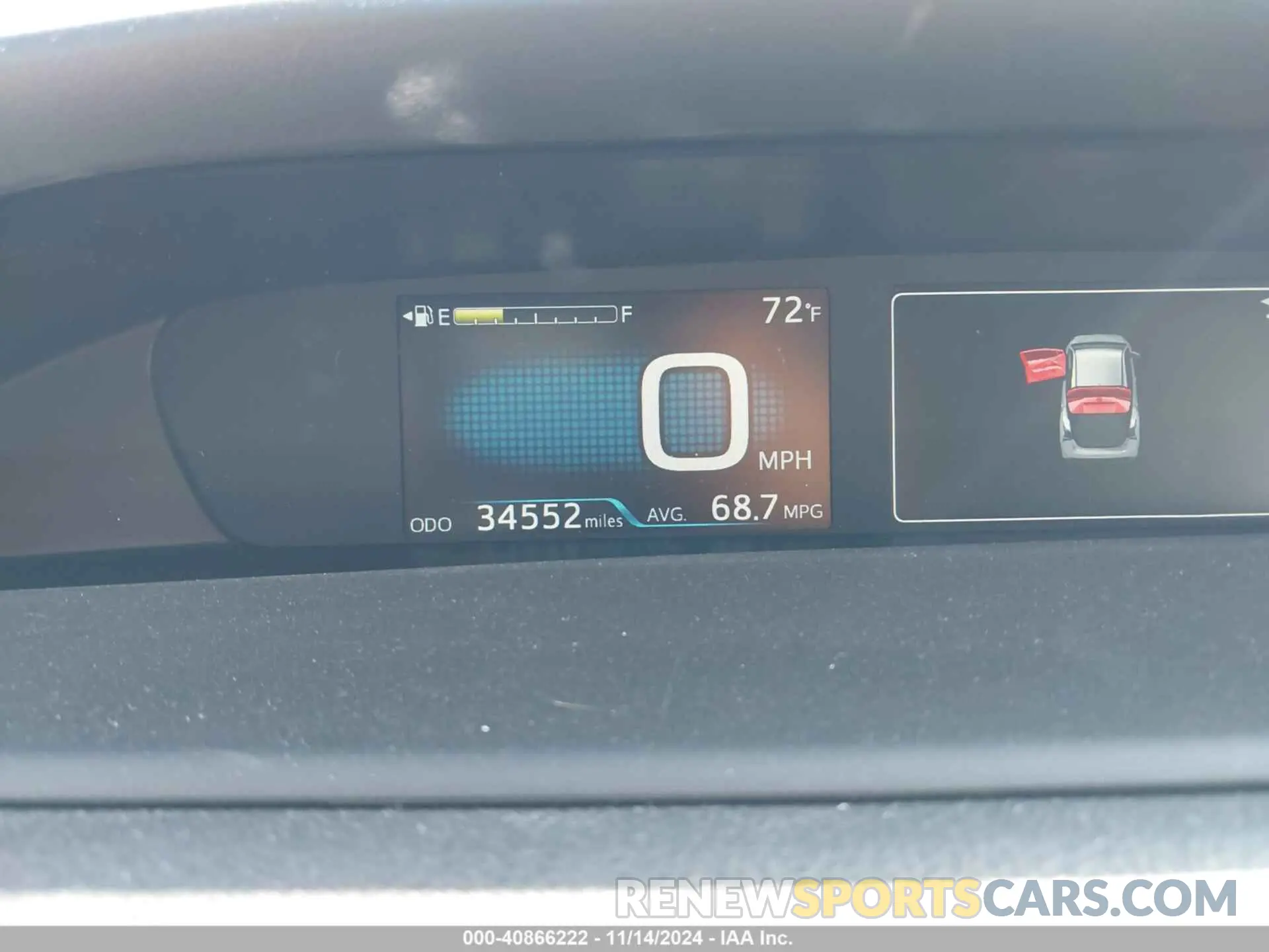 15 Фотография поврежденного автомобиля JTDKARFU4K3078397 TOYOTA PRIUS 2019