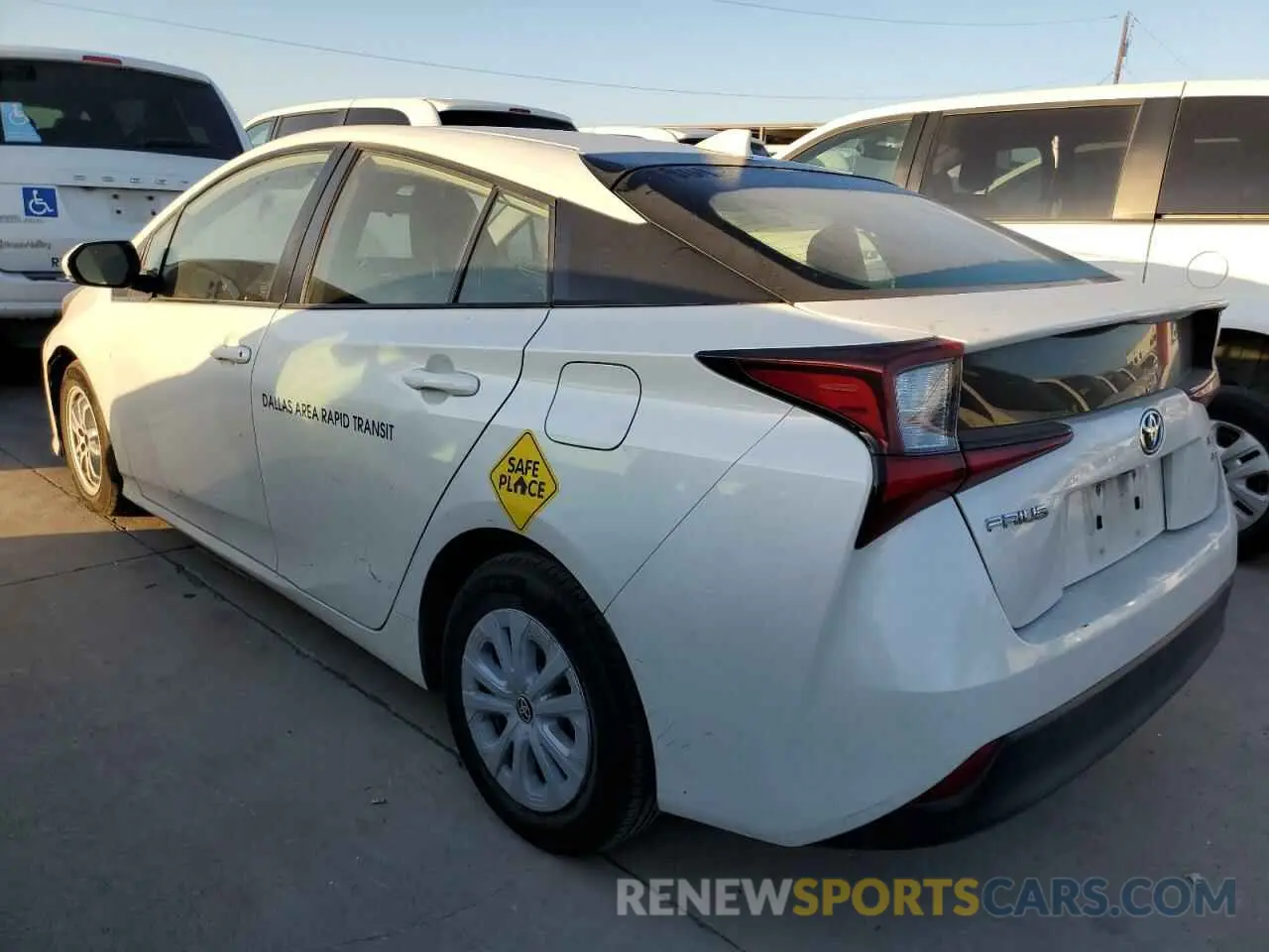 2 Photograph of a damaged car JTDKARFU4K3087715 TOYOTA PRIUS 2019