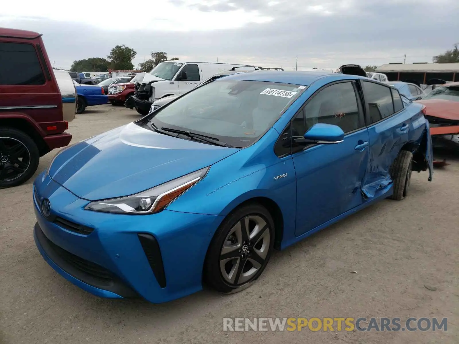 2 Photograph of a damaged car JTDKARFU4K3090095 TOYOTA PRIUS 2019