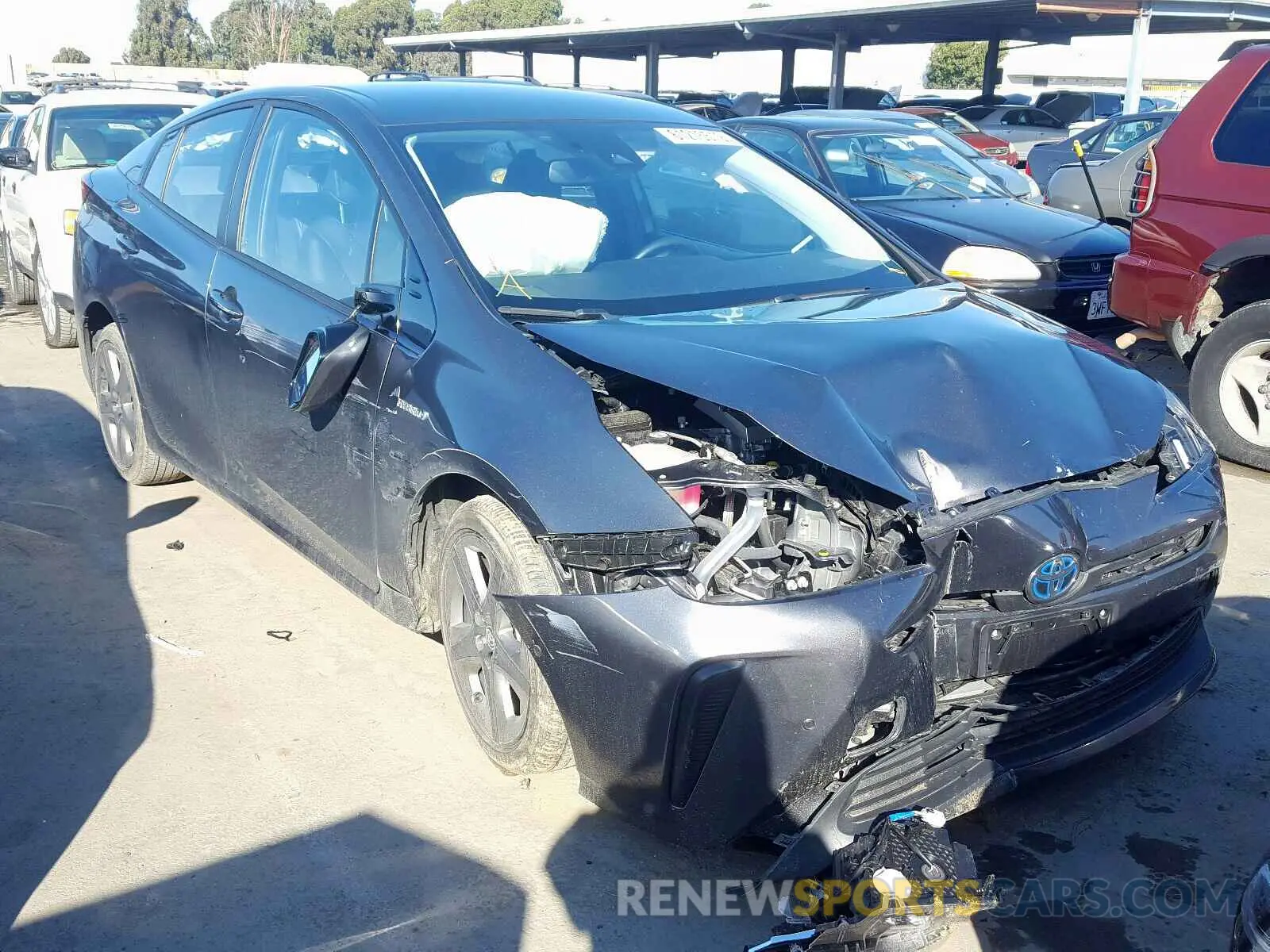 1 Photograph of a damaged car JTDKARFU5K3070423 TOYOTA PRIUS 2019