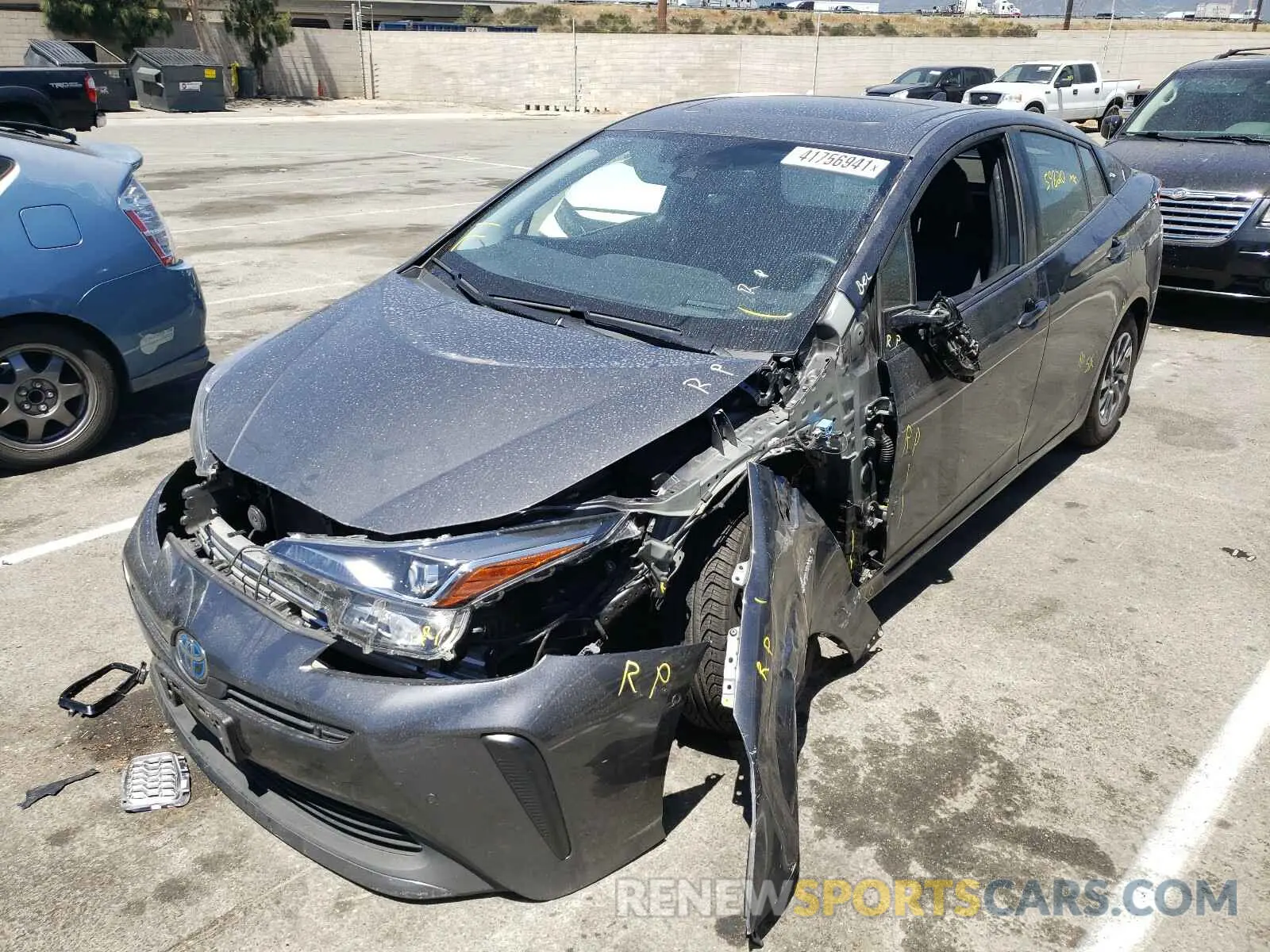 2 Photograph of a damaged car JTDKARFU5K3073600 TOYOTA PRIUS 2019
