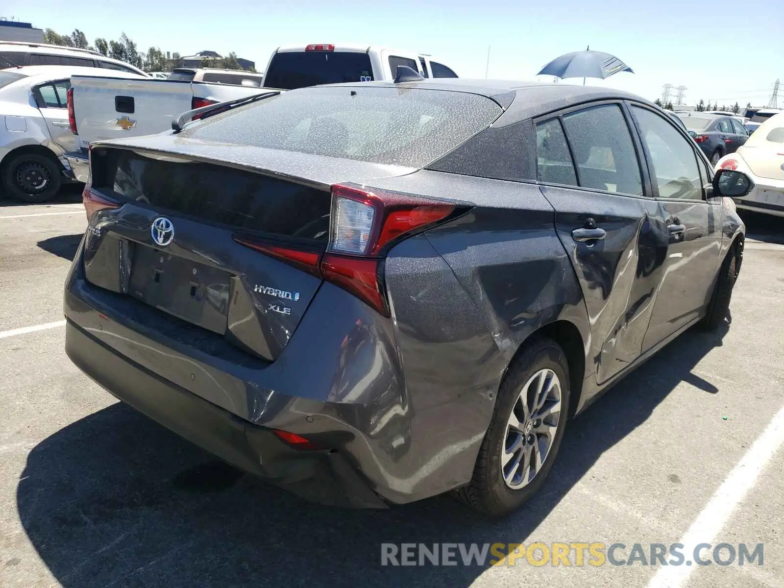 4 Photograph of a damaged car JTDKARFU5K3073600 TOYOTA PRIUS 2019