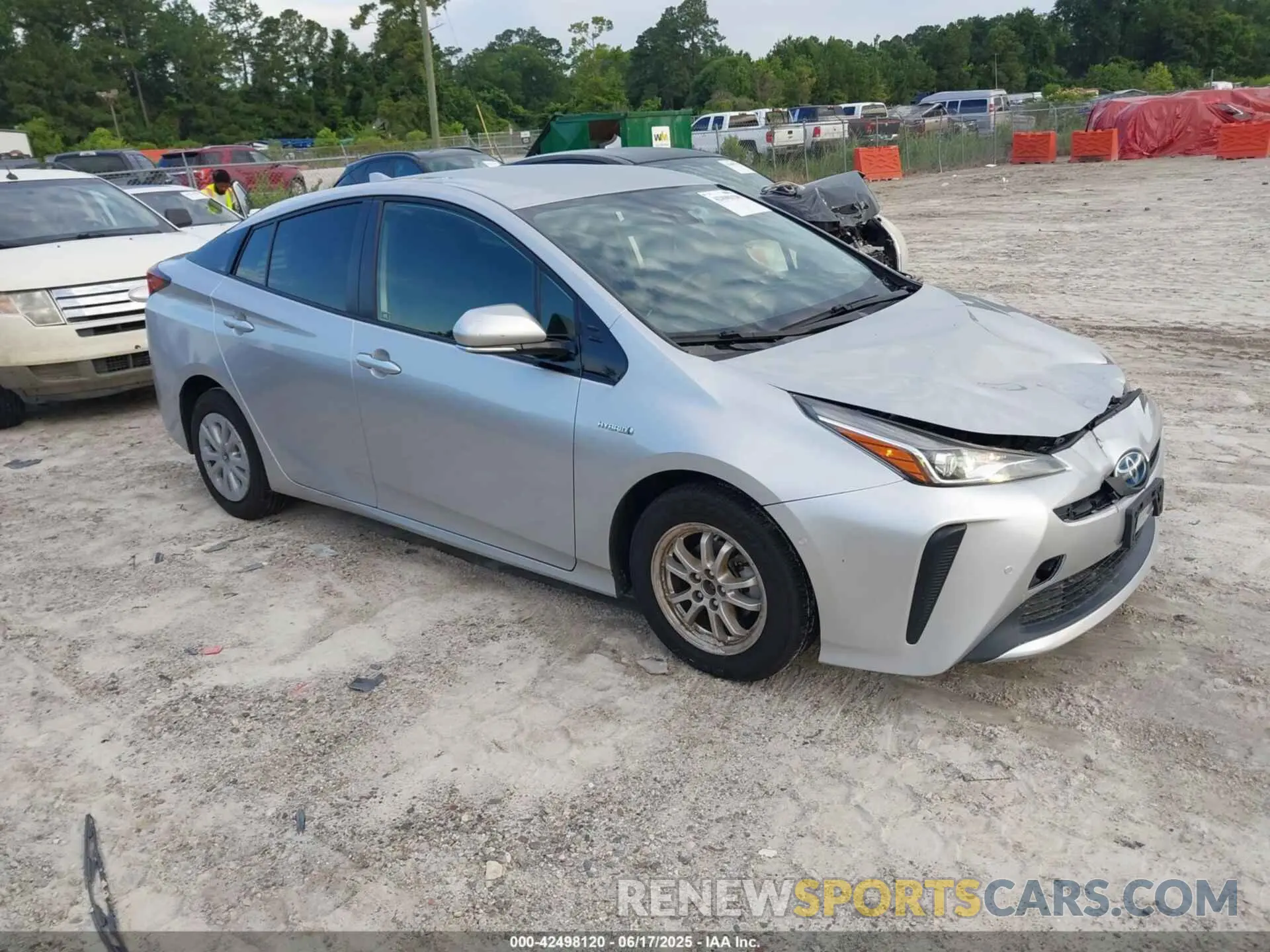 1 Photograph of a damaged car JTDKARFU5K3078165 TOYOTA PRIUS 2019