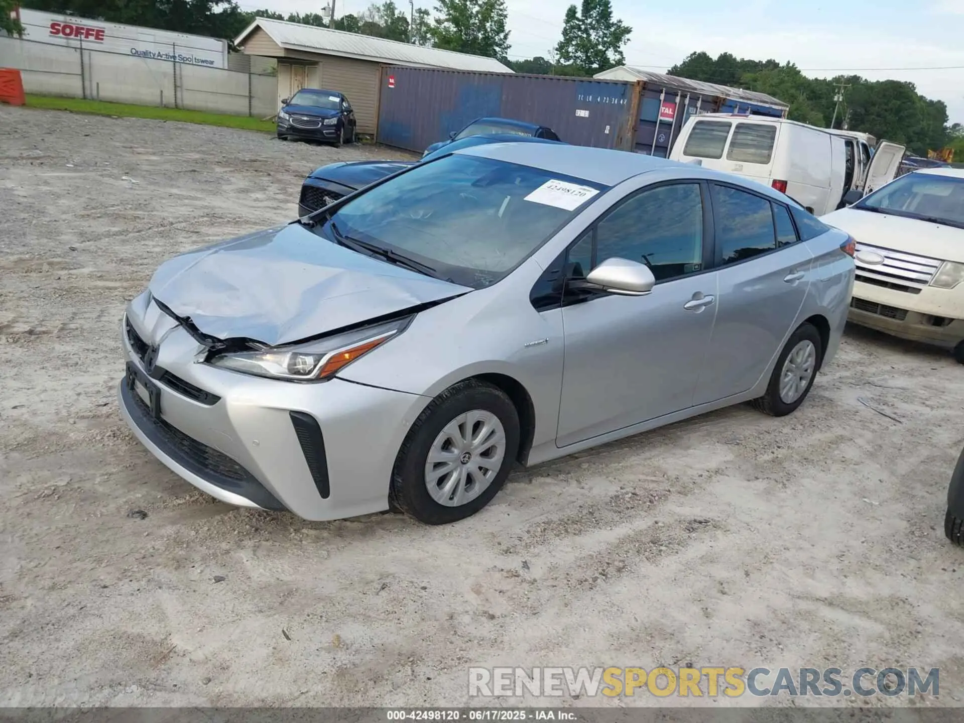 2 Photograph of a damaged car JTDKARFU5K3078165 TOYOTA PRIUS 2019