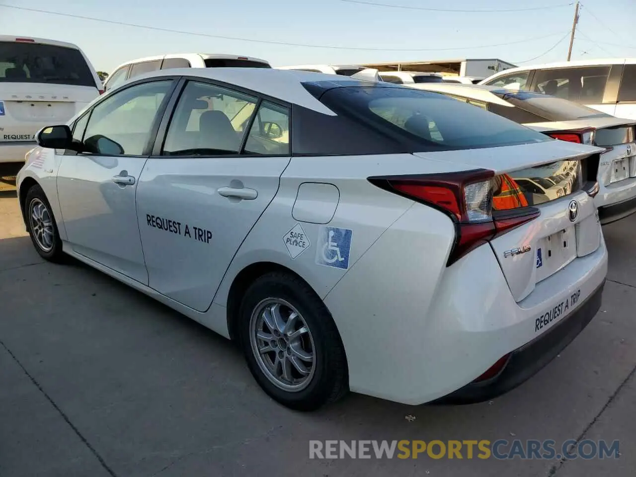 2 Photograph of a damaged car JTDKARFU5K3091210 TOYOTA PRIUS 2019