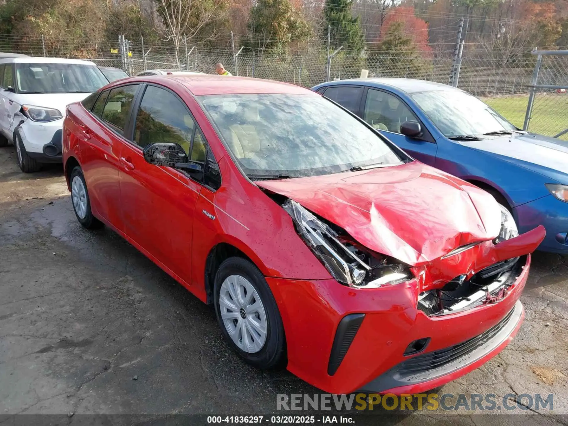 1 Photograph of a damaged car JTDKARFU5K3091949 TOYOTA PRIUS 2019