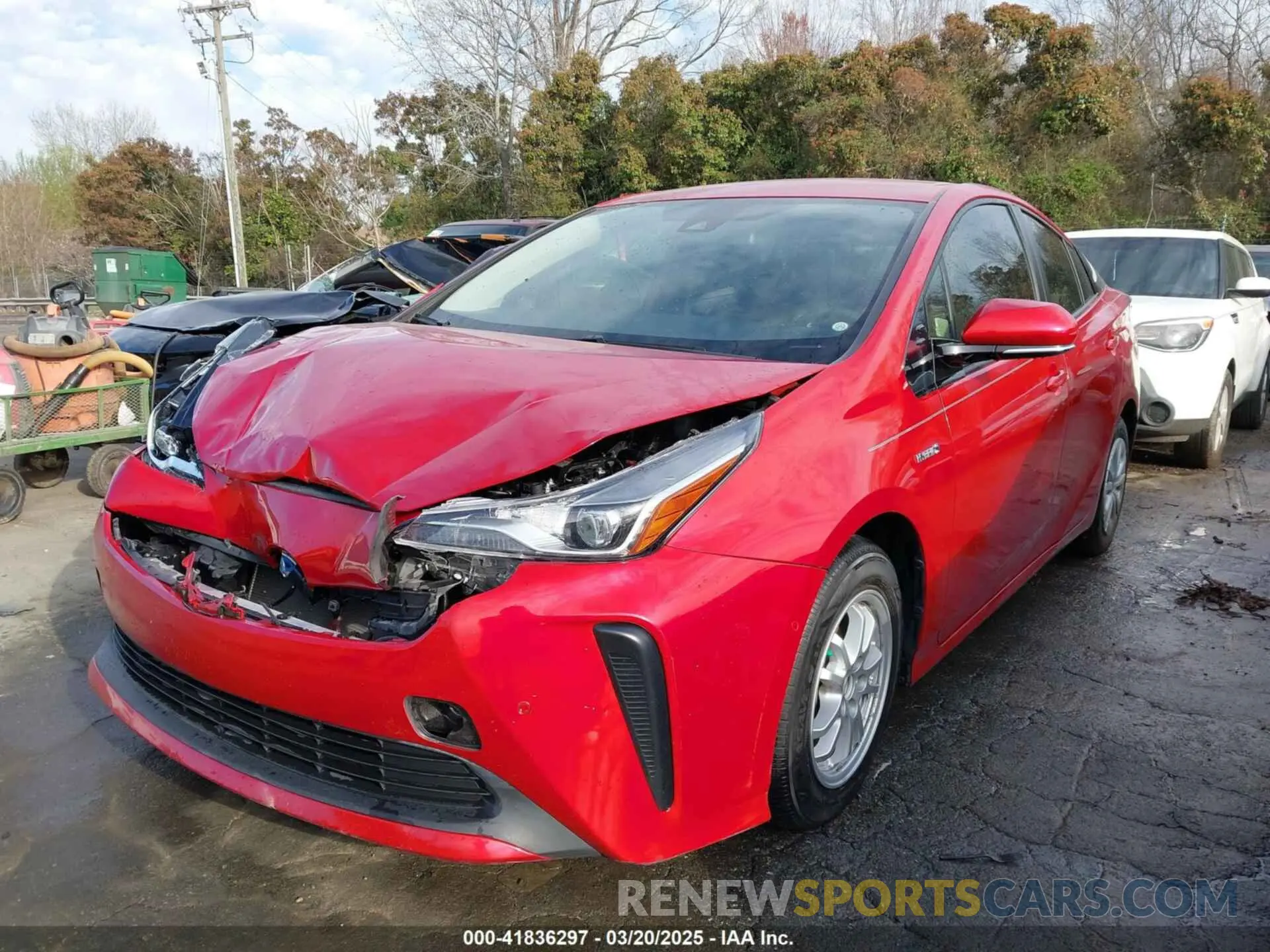 2 Photograph of a damaged car JTDKARFU5K3091949 TOYOTA PRIUS 2019