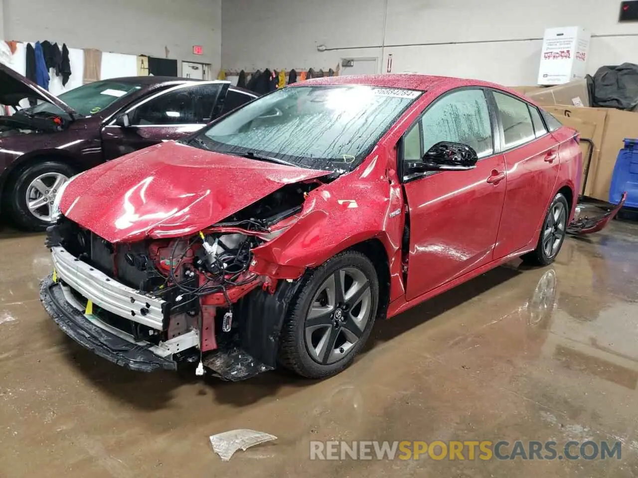 1 Photograph of a damaged car JTDKARFU5K3095175 TOYOTA PRIUS 2019