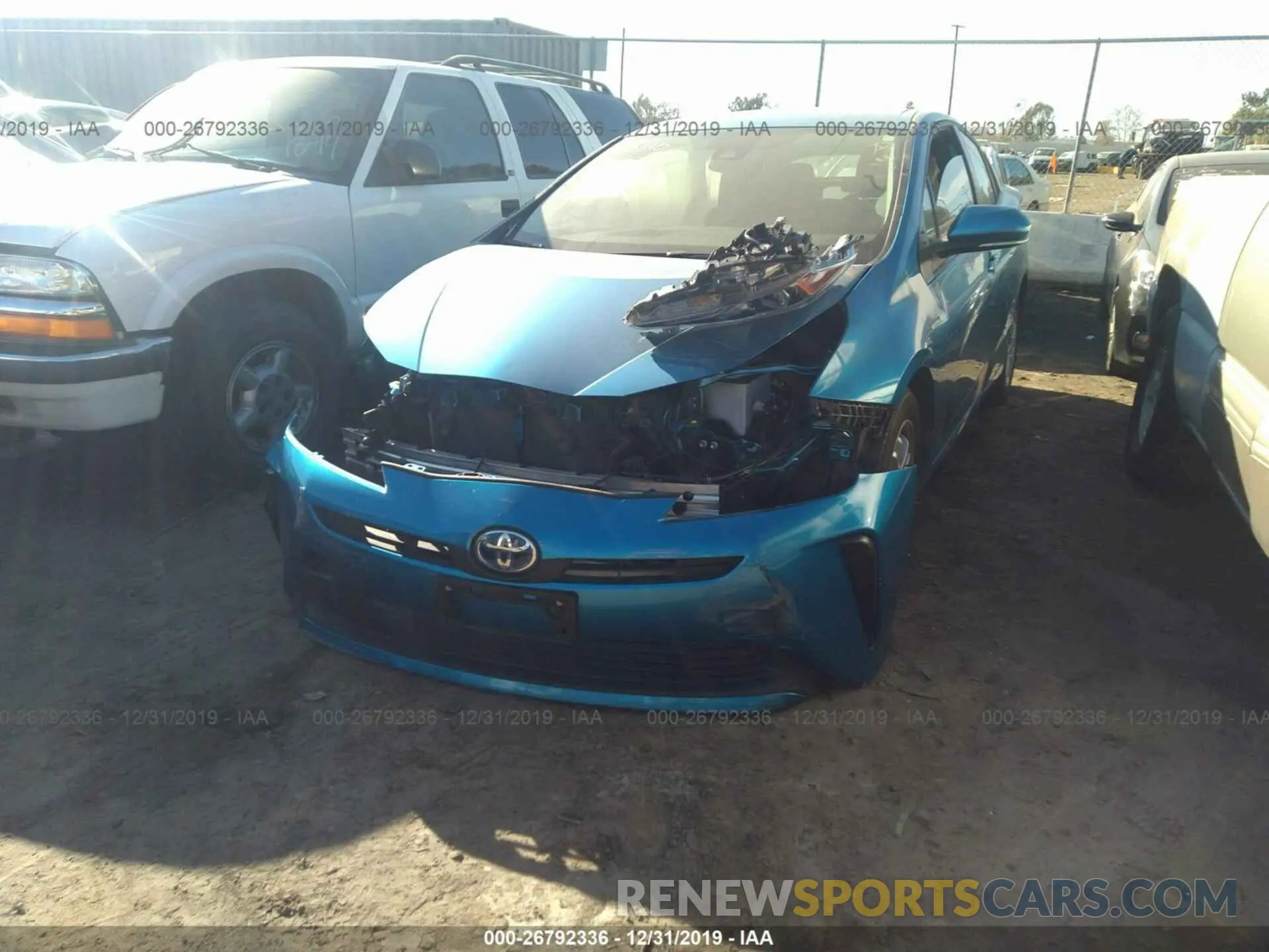 2 Photograph of a damaged car JTDKARFU6K3073833 TOYOTA PRIUS 2019