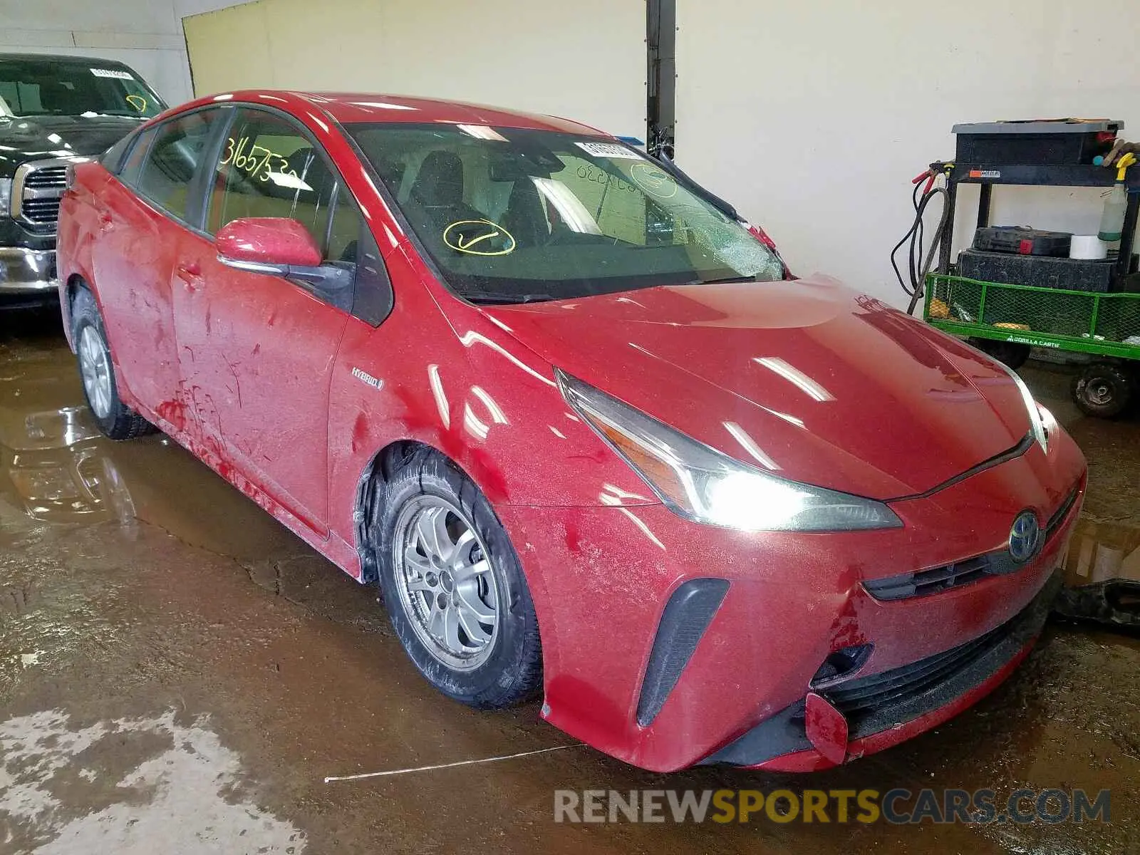 1 Photograph of a damaged car JTDKARFU6K3075095 TOYOTA PRIUS 2019