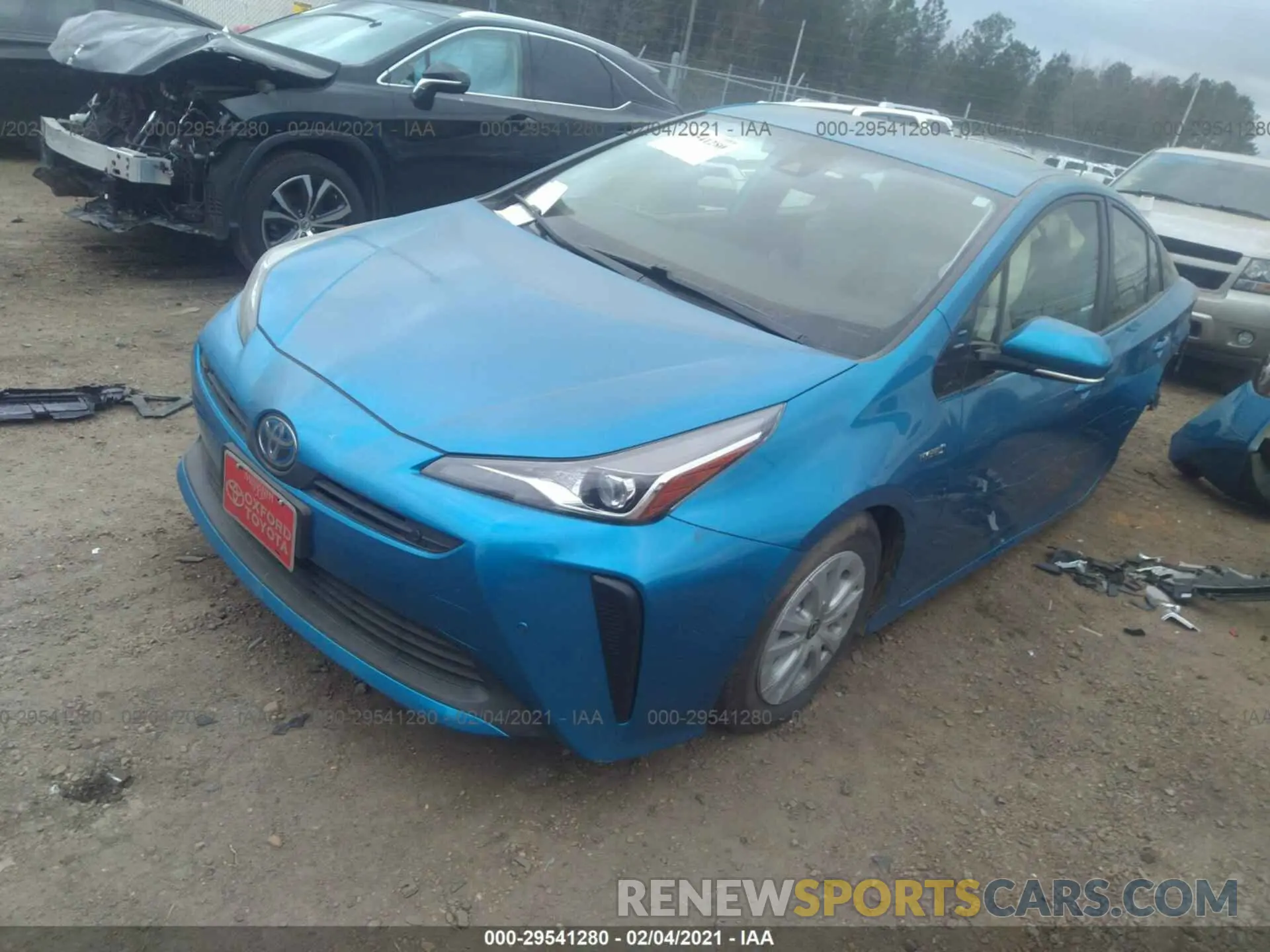 2 Photograph of a damaged car JTDKARFU6K3078854 TOYOTA PRIUS 2019