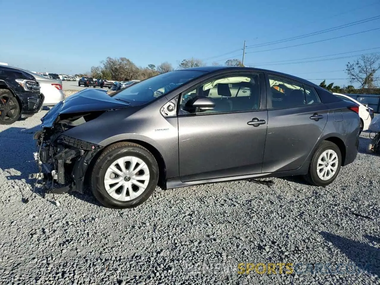 1 Photograph of a damaged car JTDKARFU6K3098098 TOYOTA PRIUS 2019