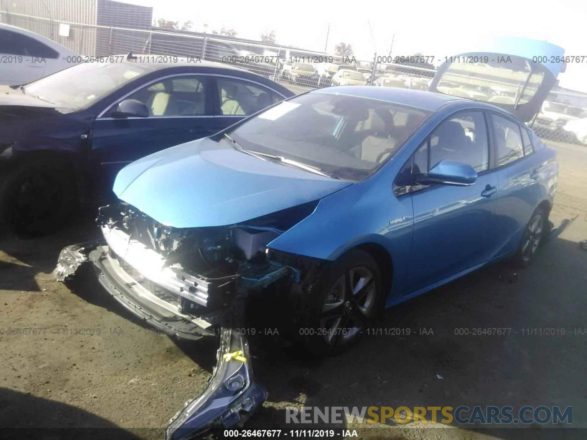 2 Photograph of a damaged car JTDKARFU7K3087823 TOYOTA PRIUS 2019