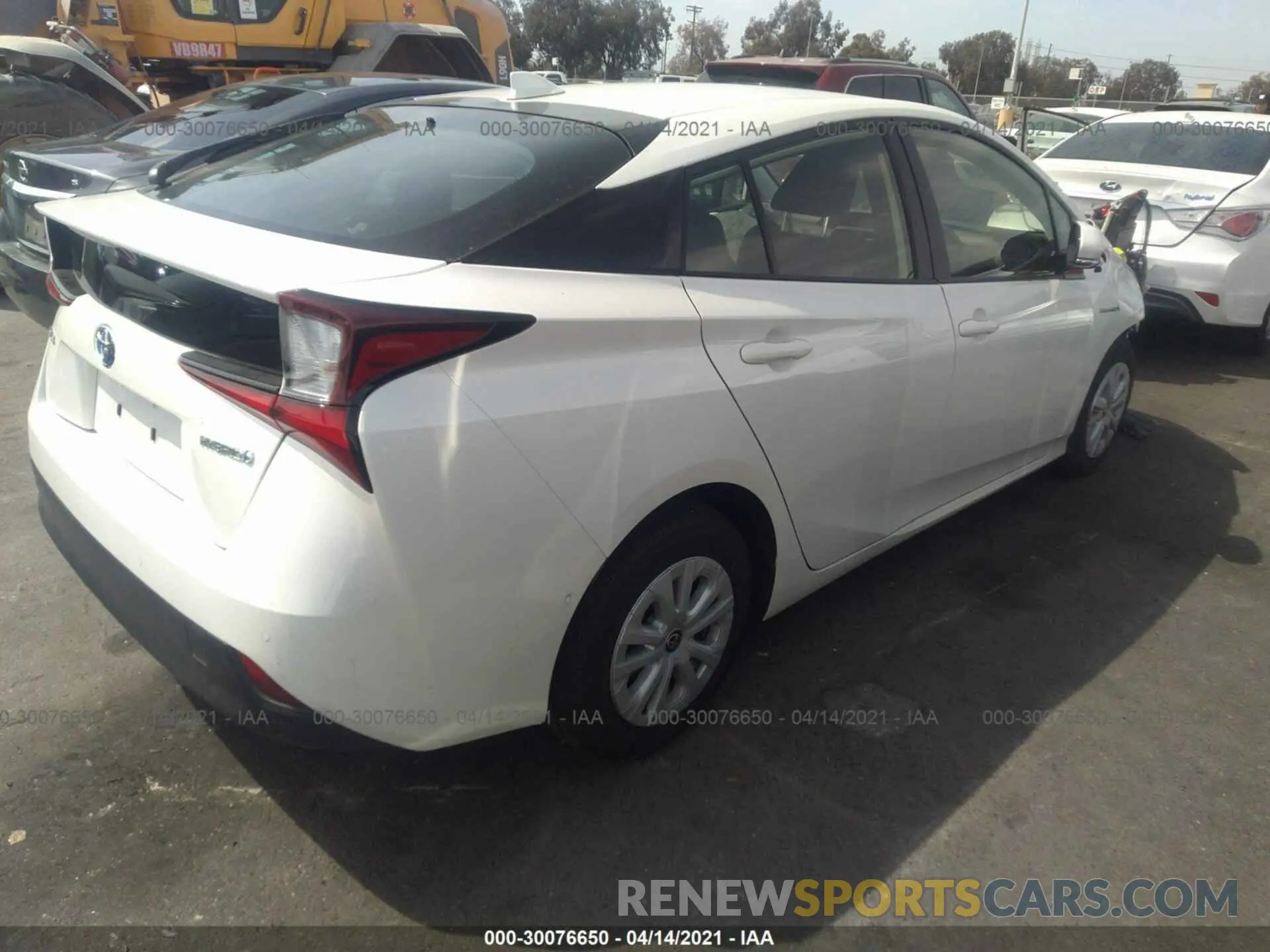 4 Photograph of a damaged car JTDKARFU7K3094495 TOYOTA PRIUS 2019