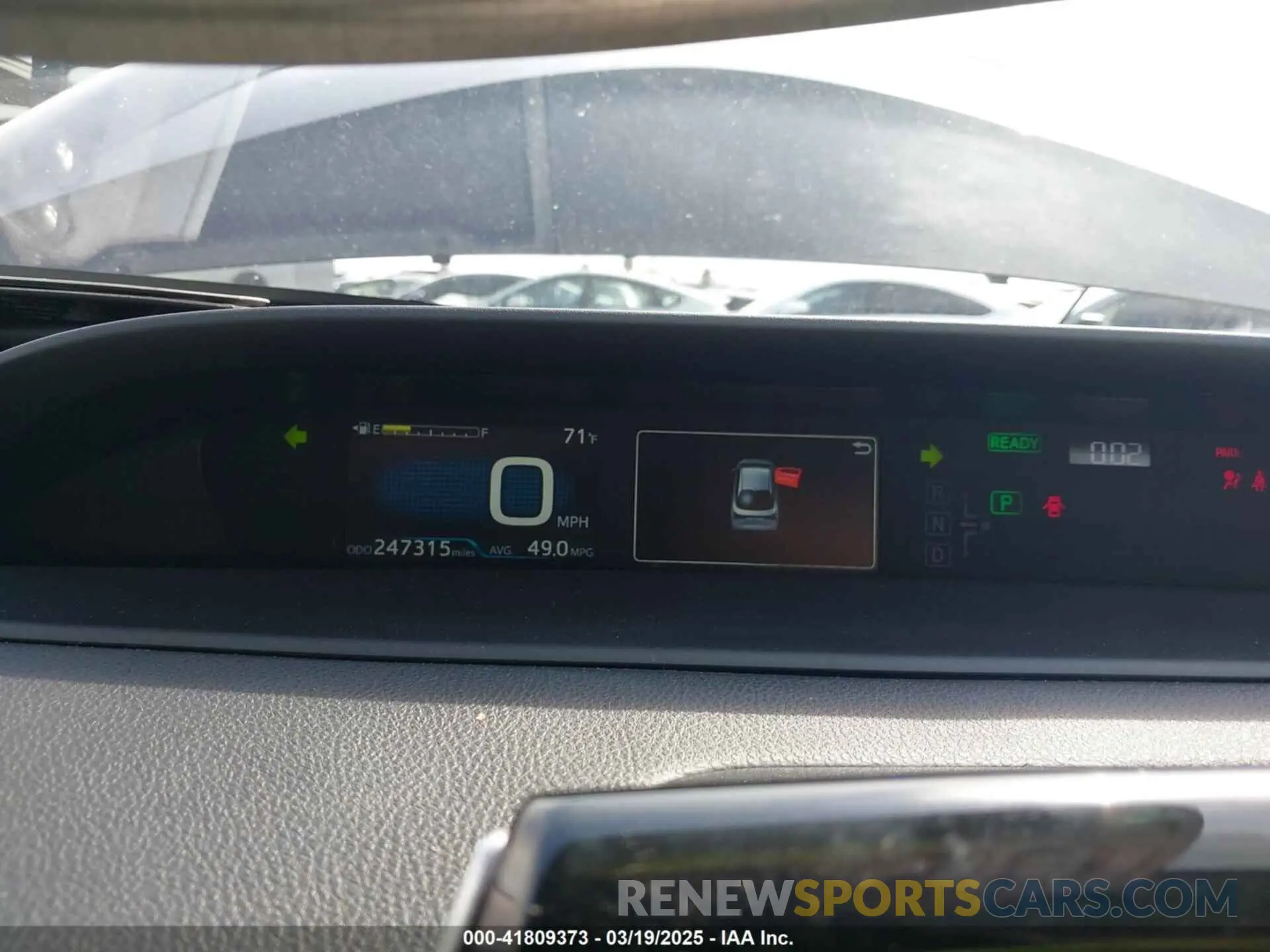 7 Фотография поврежденного автомобиля JTDKARFU8K3082503 TOYOTA PRIUS 2019