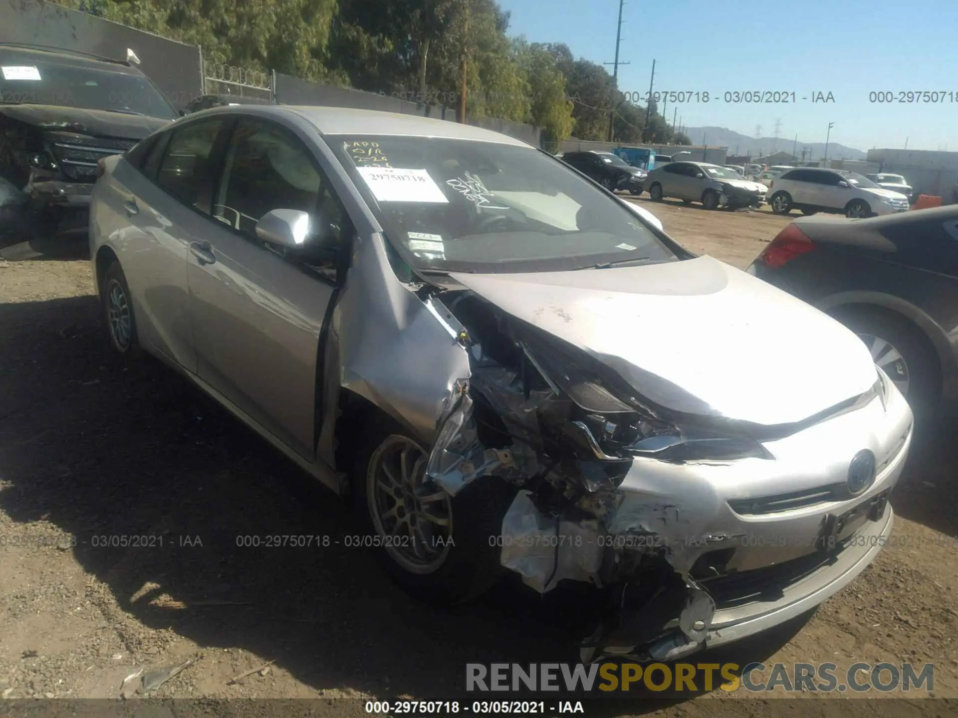 1 Photograph of a damaged car JTDKARFU8K3086910 TOYOTA PRIUS 2019