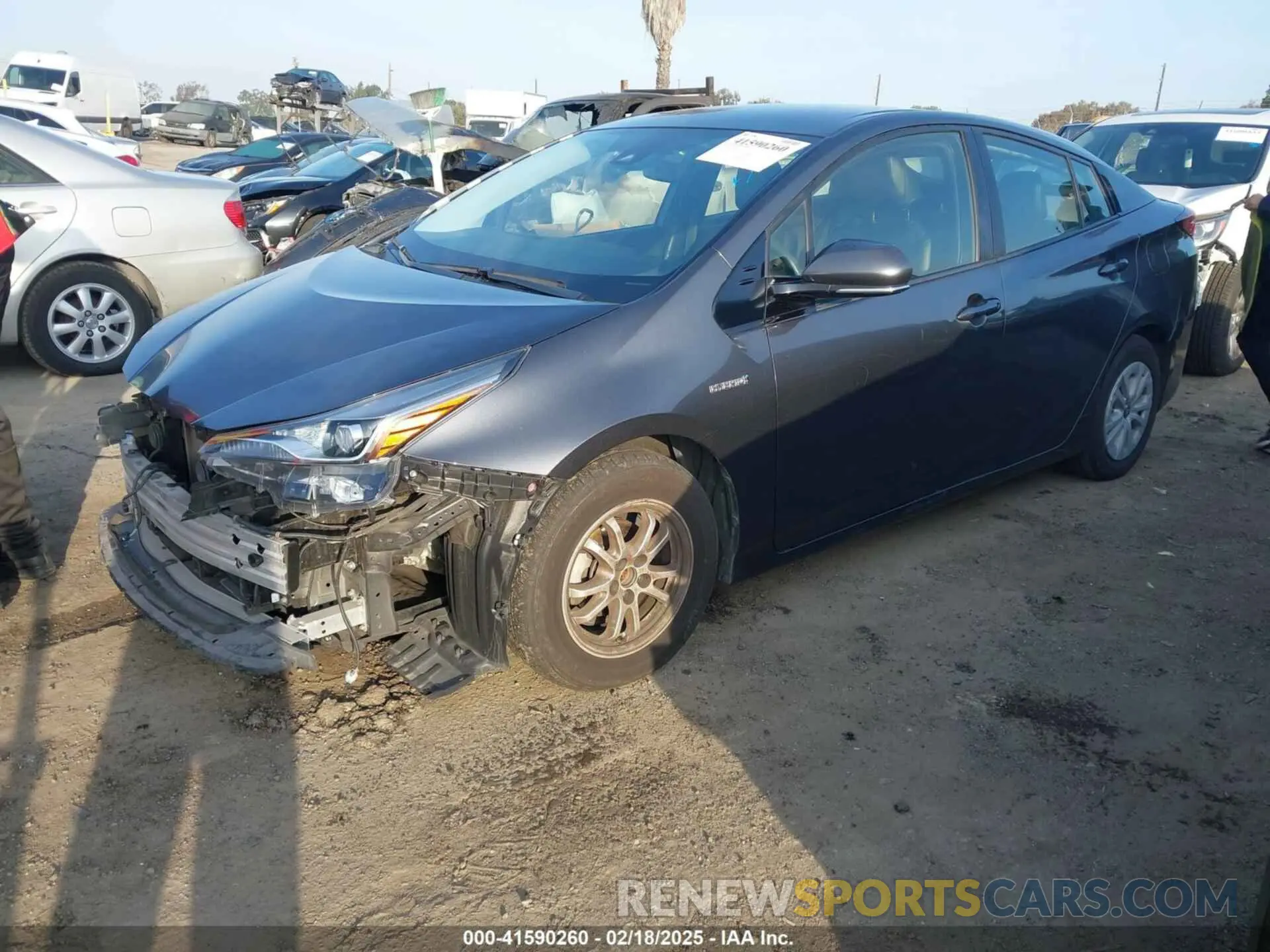 2 Фотография поврежденного автомобиля JTDKARFU8K3087751 TOYOTA PRIUS 2019