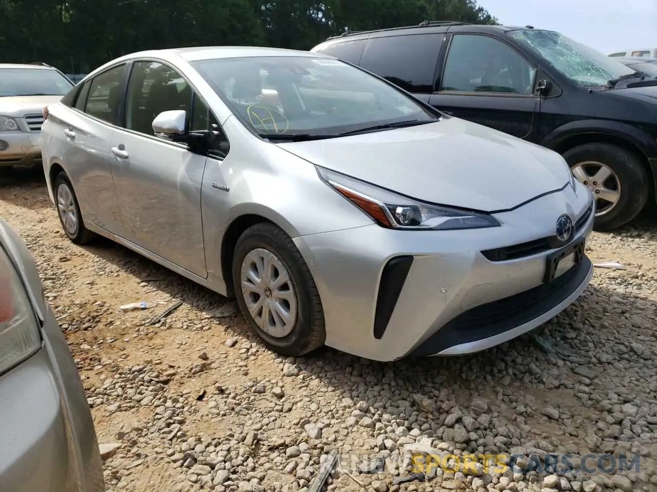 1 Photograph of a damaged car JTDKARFU8K3088043 TOYOTA PRIUS 2019