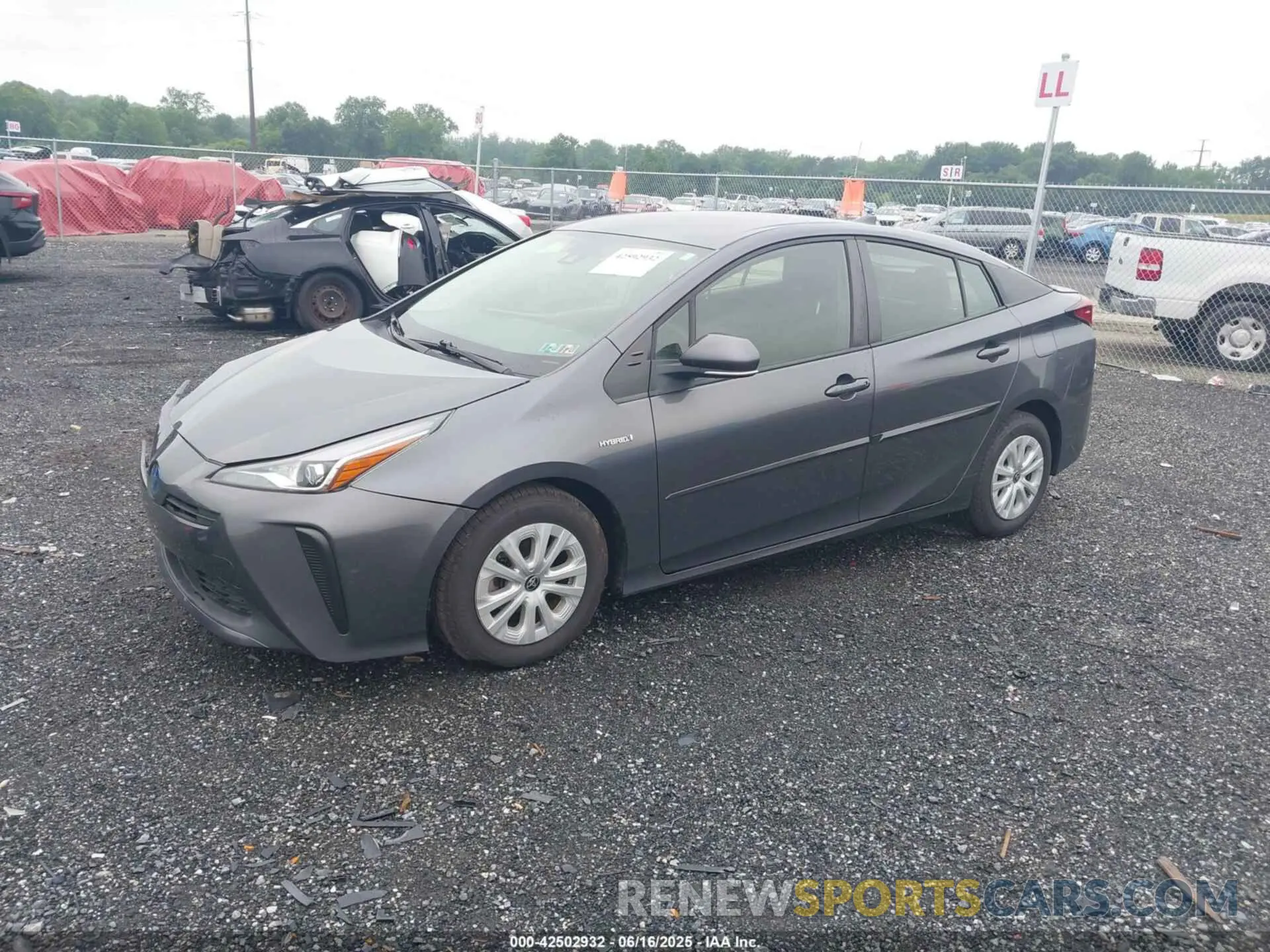 2 Photograph of a damaged car JTDKARFU8K3093579 TOYOTA PRIUS 2019