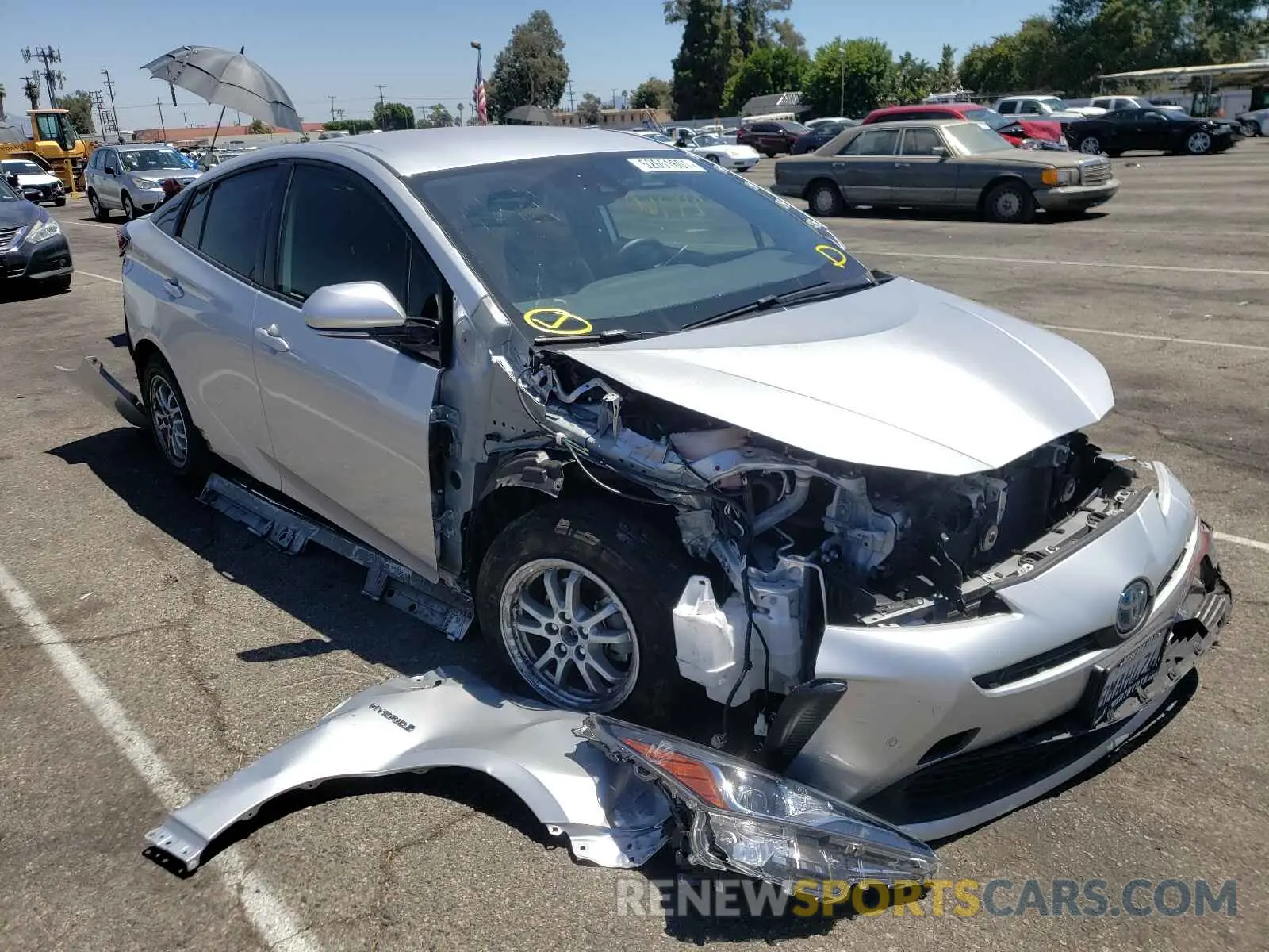 1 Photograph of a damaged car JTDKARFU8K3096238 TOYOTA PRIUS 2019