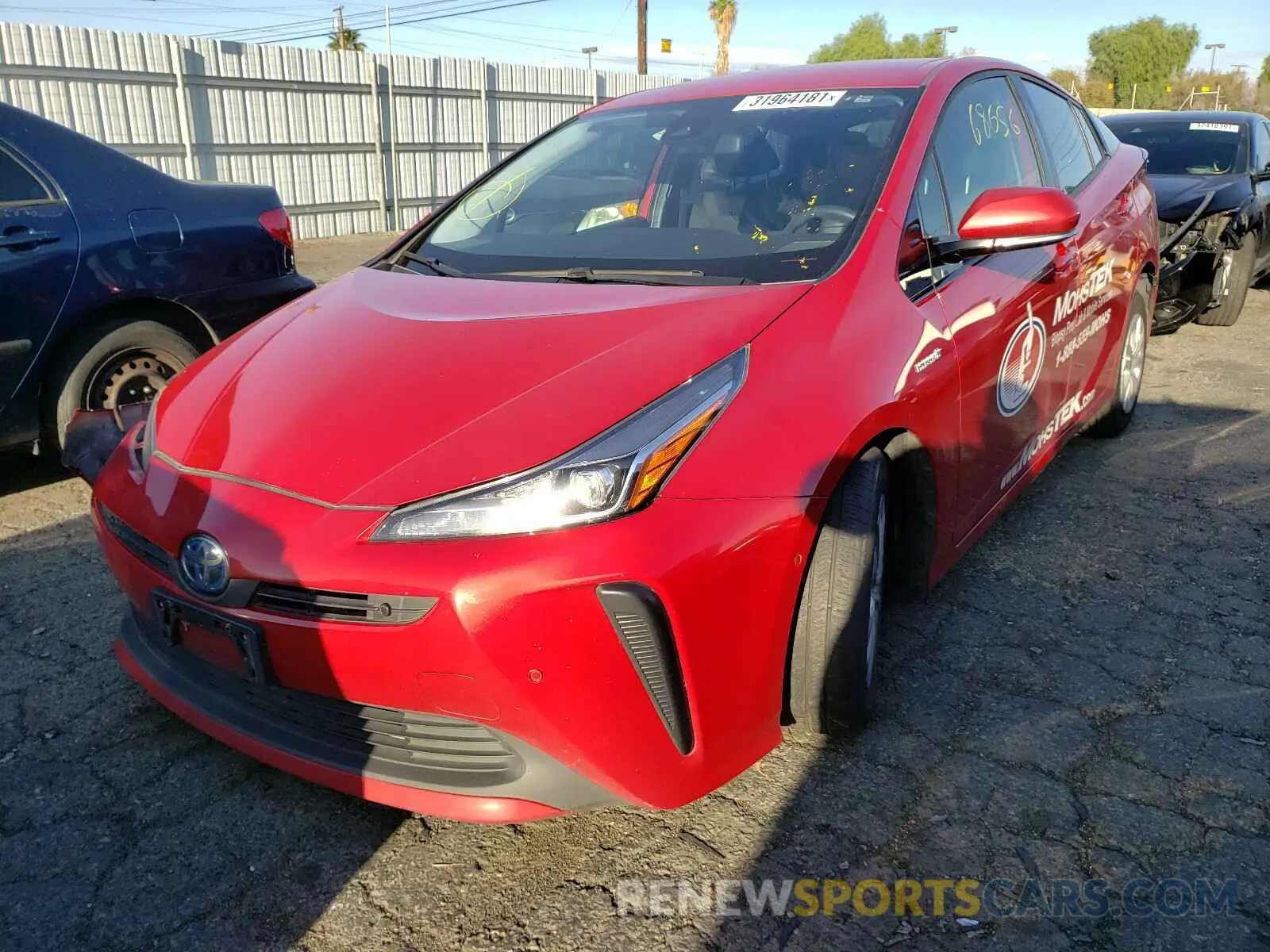 2 Photograph of a damaged car JTDKARFU9K3079576 TOYOTA PRIUS 2019
