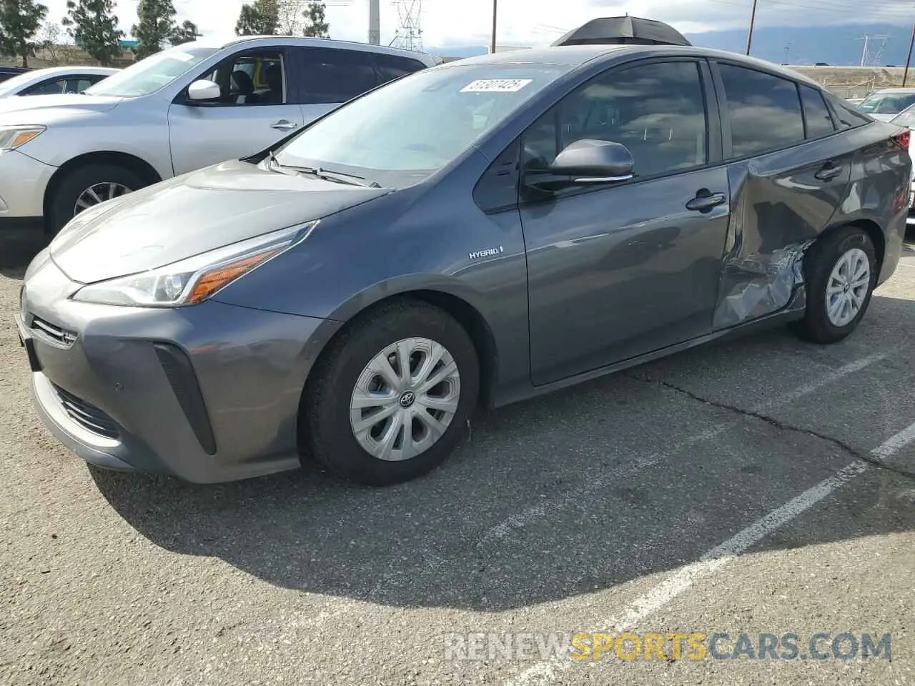 1 Photograph of a damaged car JTDKARFUXK3069817 TOYOTA PRIUS 2019