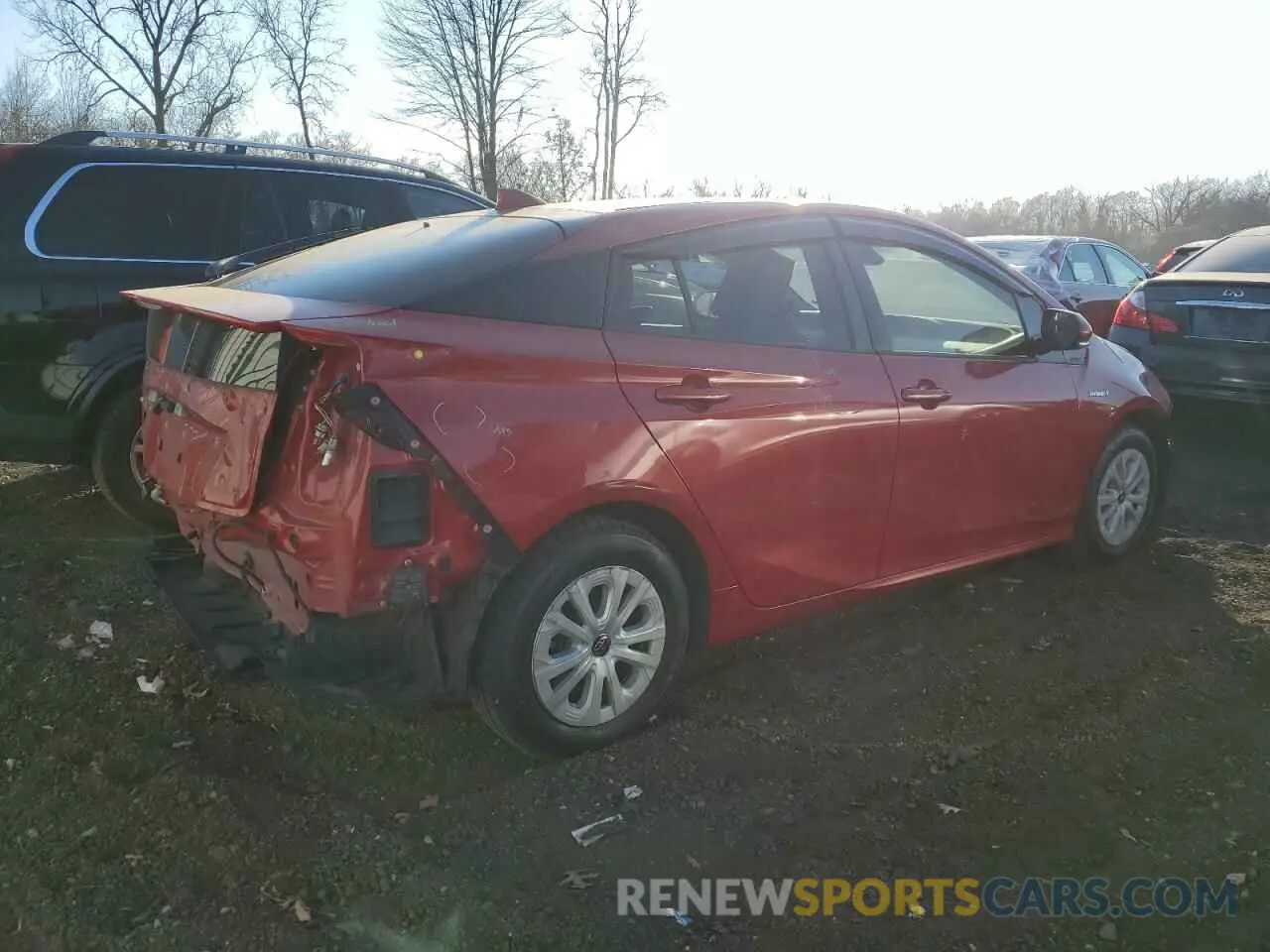 3 Фотография поврежденного автомобиля JTDKARFUXK3070918 TOYOTA PRIUS 2019