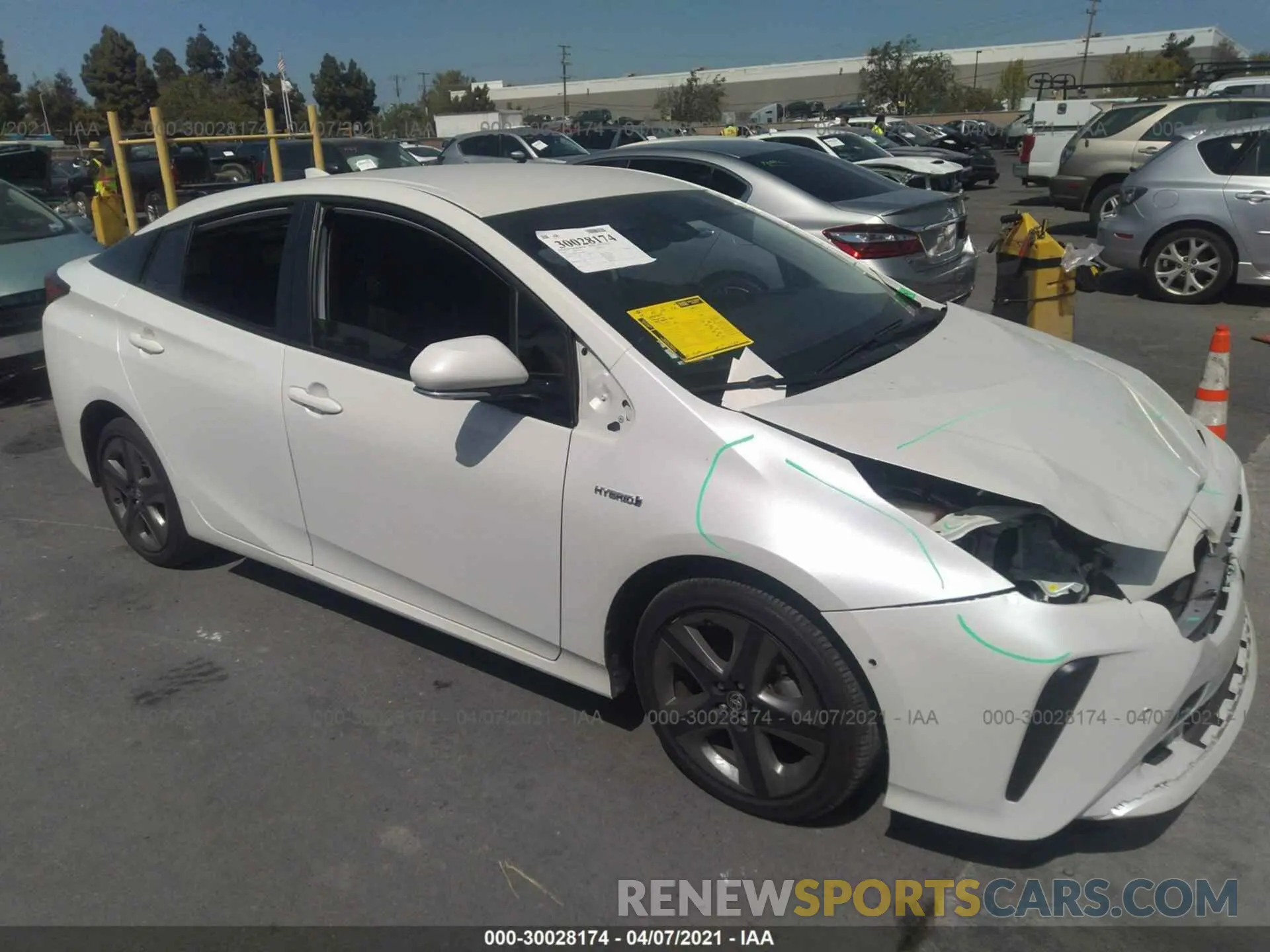 1 Photograph of a damaged car JTDKARFUXK3098623 TOYOTA PRIUS 2019
