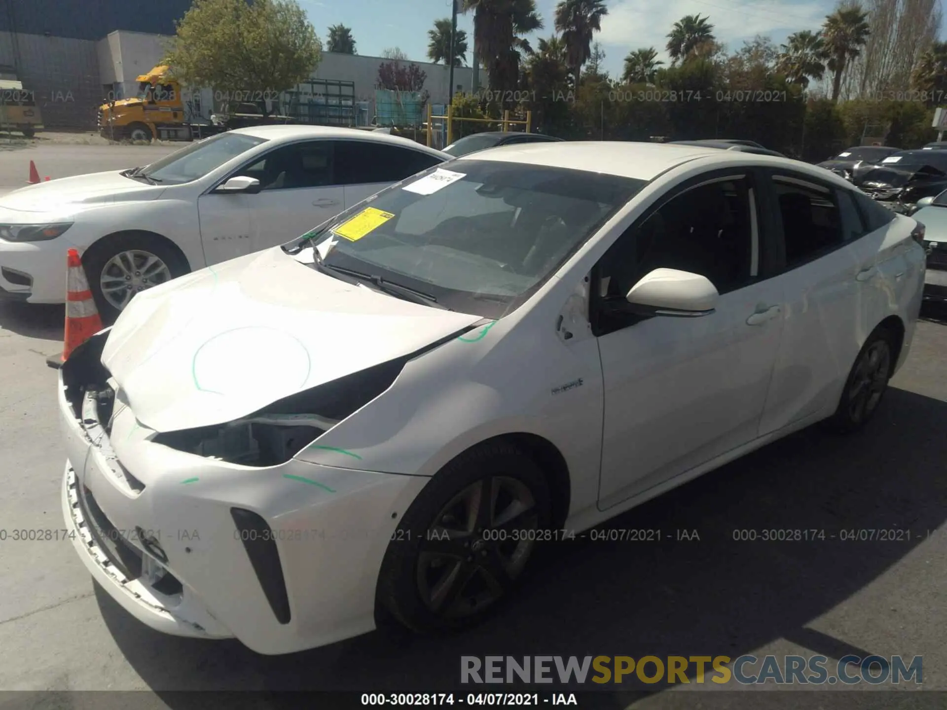 2 Photograph of a damaged car JTDKARFUXK3098623 TOYOTA PRIUS 2019
