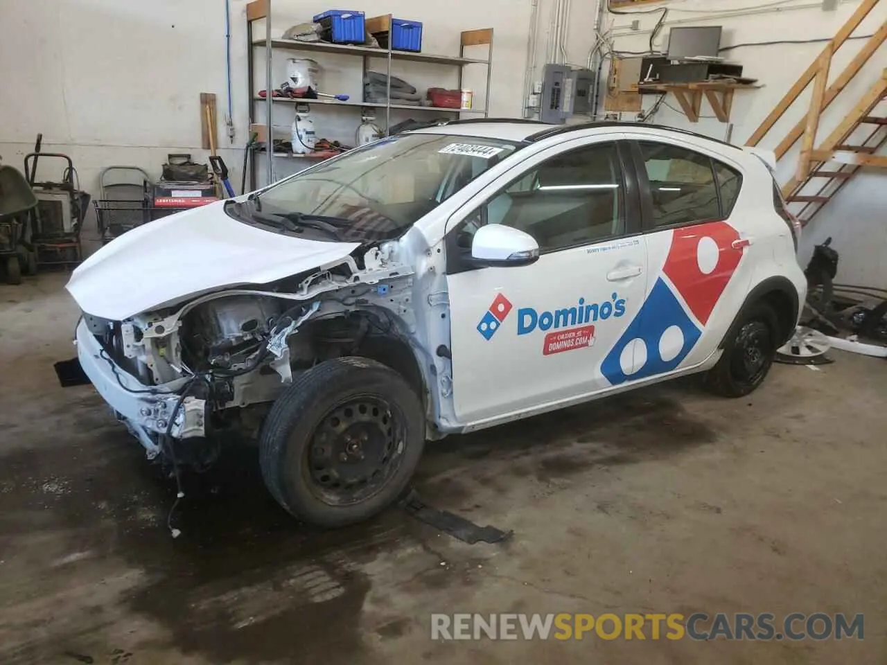 1 Photograph of a damaged car JTDKDTB30K1624190 TOYOTA PRIUS 2019