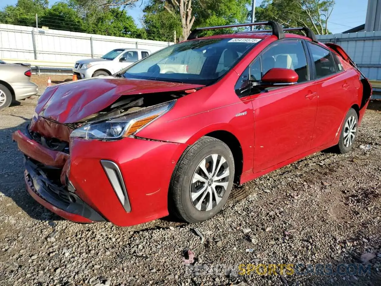 1 Фотография поврежденного автомобиля JTDL9RFU6K3003892 TOYOTA PRIUS 2019