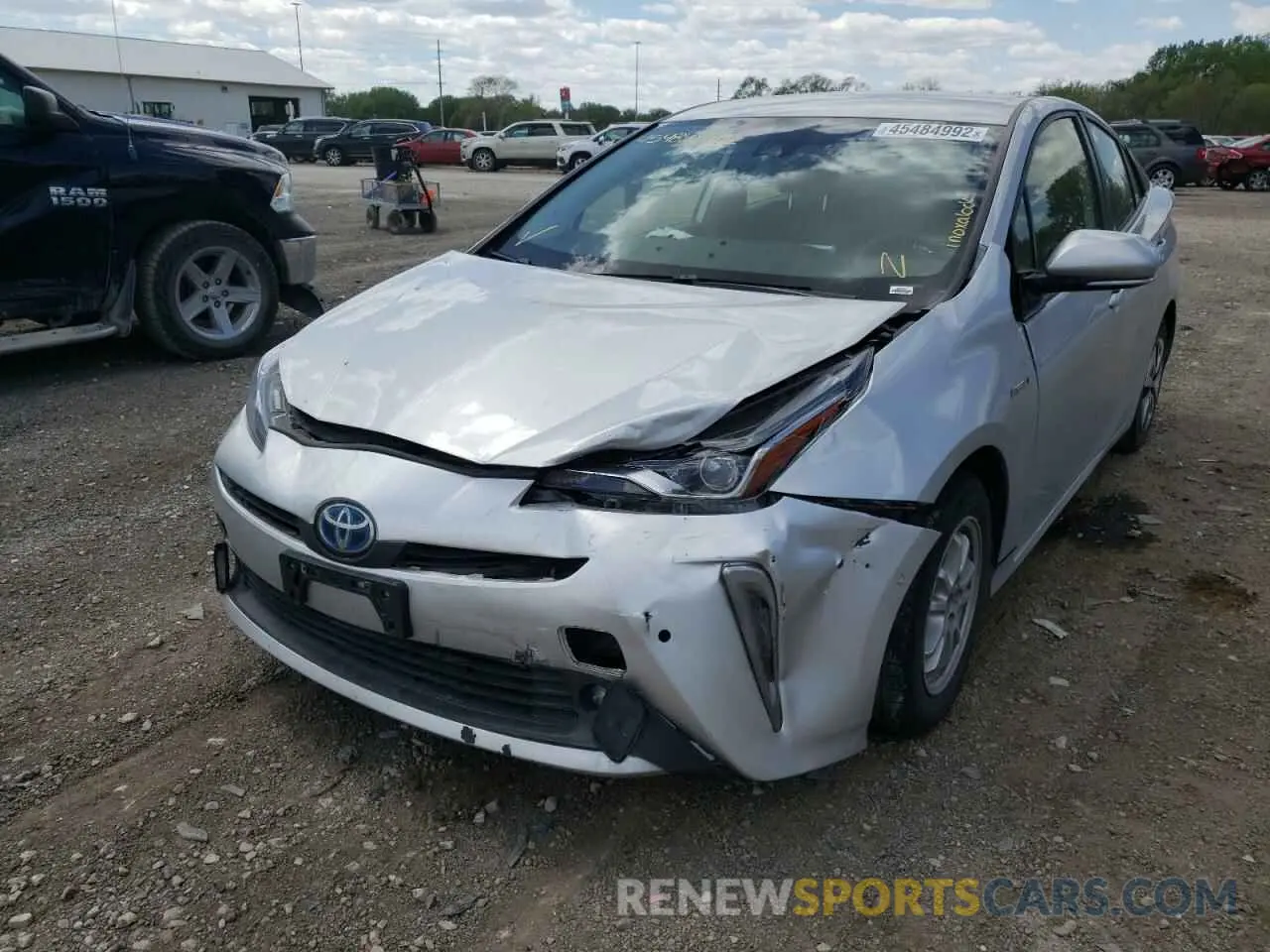 2 Photograph of a damaged car JTDL9RFUXK3008092 TOYOTA PRIUS 2019