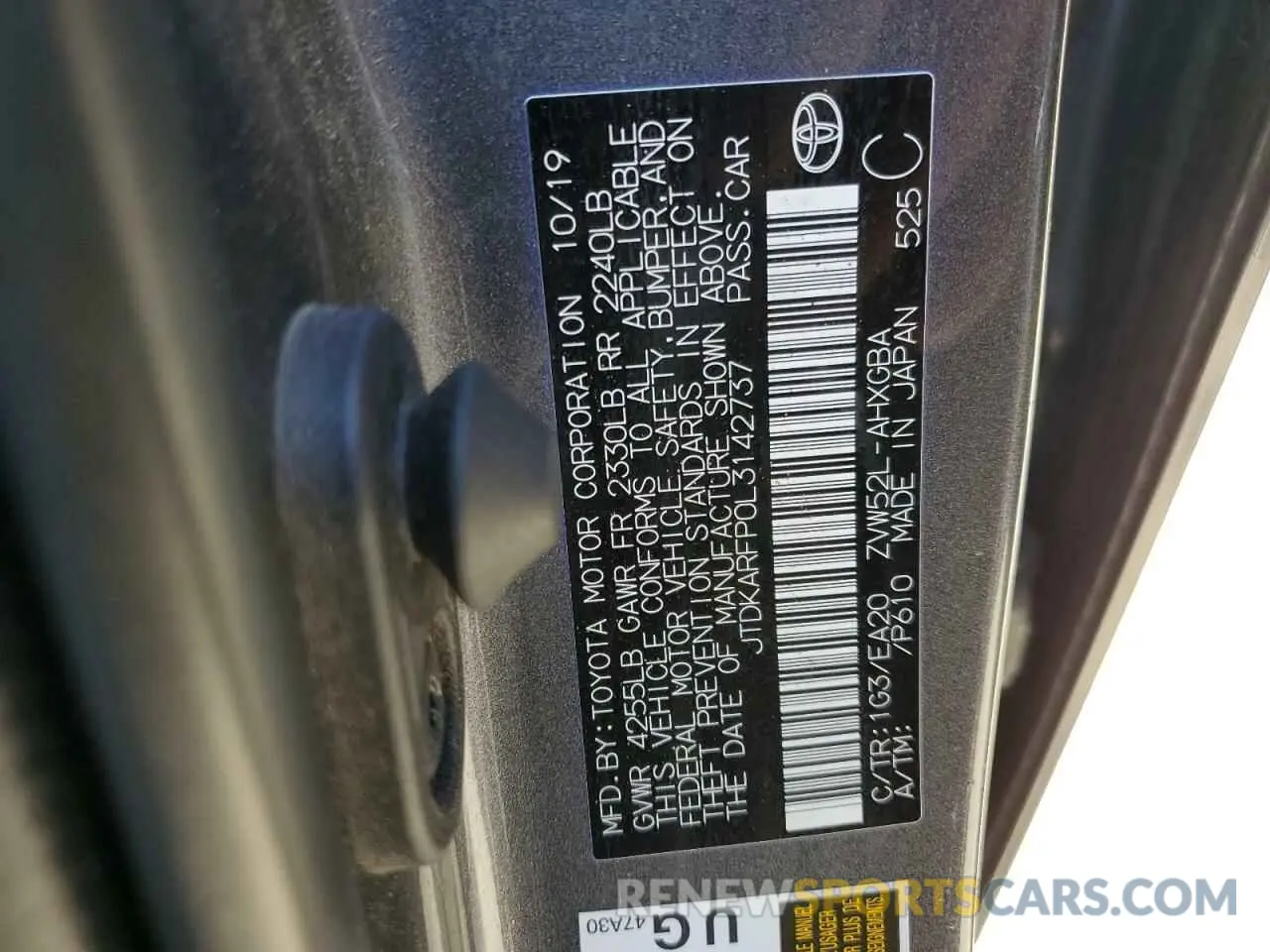 12 Photograph of a damaged car JTDKARFP0L3142737 TOYOTA PRIUS 2020