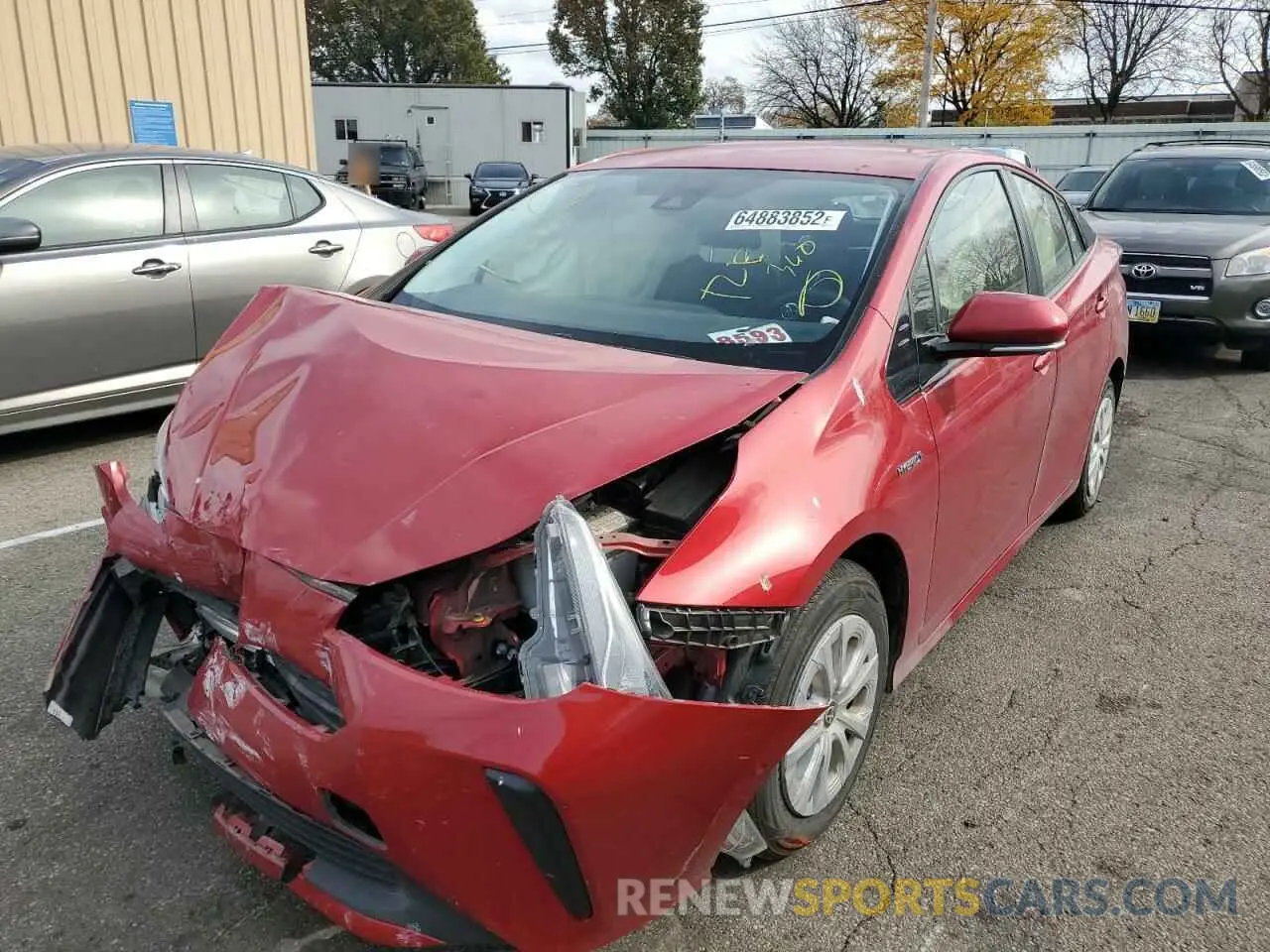 2 Фотография поврежденного автомобиля JTDKARFU0L3120095 TOYOTA PRIUS 2020