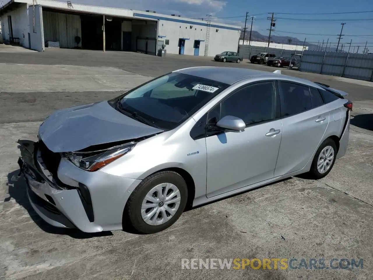 1 Photograph of a damaged car JTDKARFU3L3106711 TOYOTA PRIUS 2020
