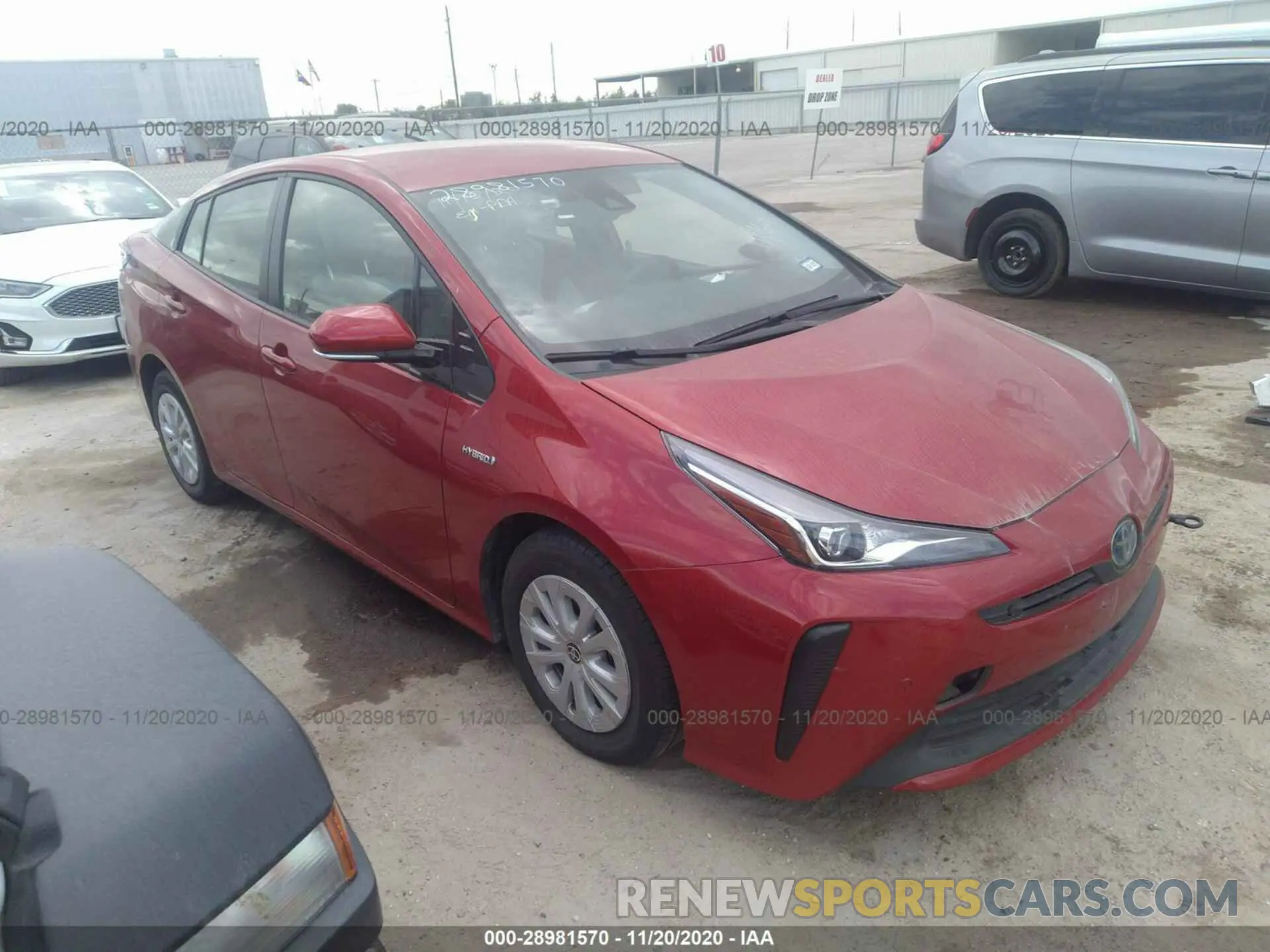 1 Photograph of a damaged car JTDKARFU3L3109897 TOYOTA PRIUS 2020