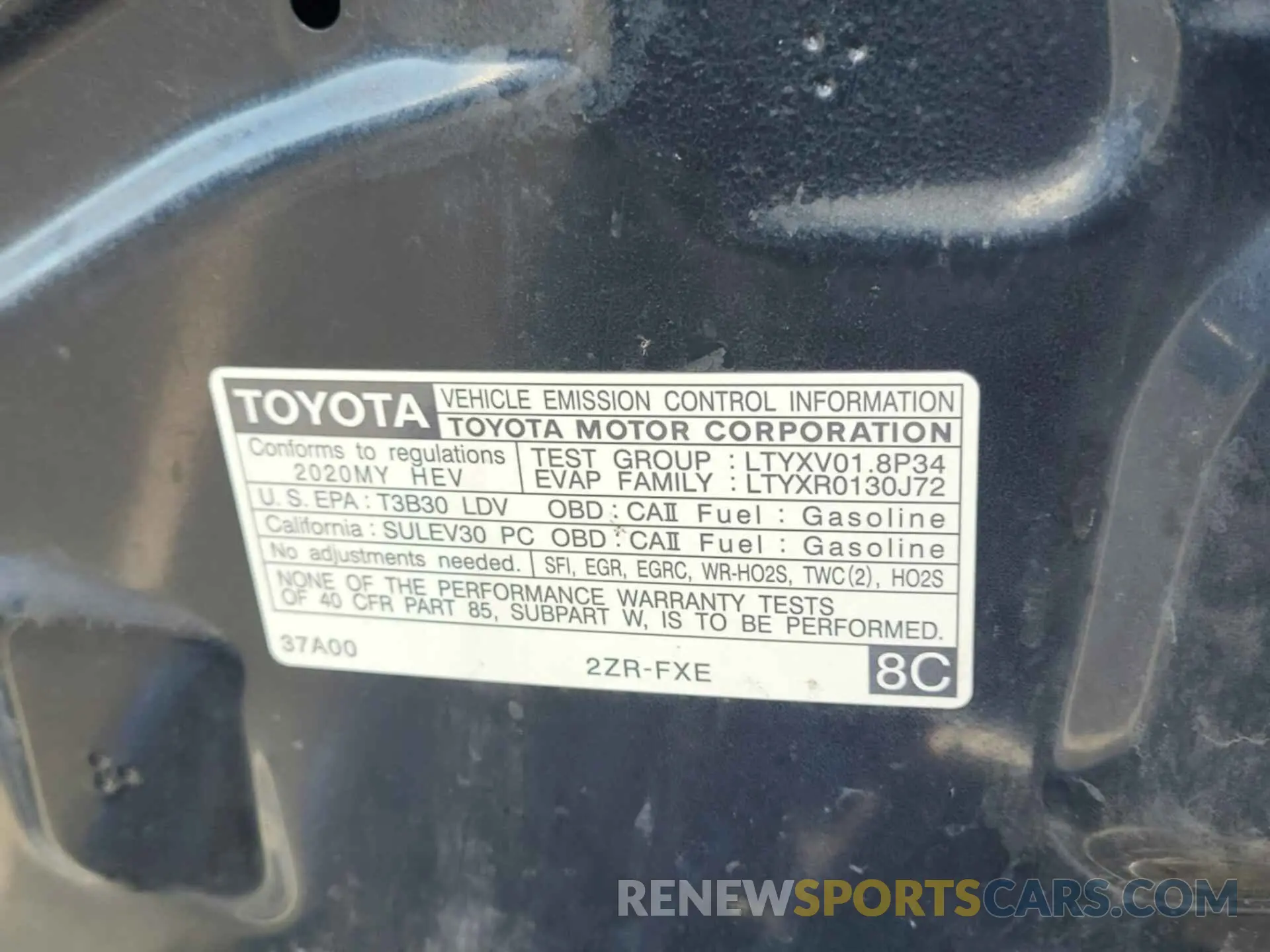 19 Фотография поврежденного автомобиля JTDKARFU4L3111898 TOYOTA PRIUS 2020