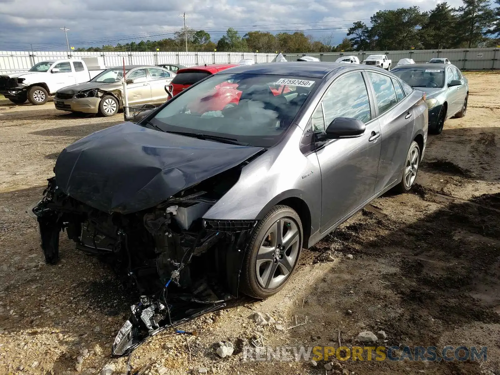 2 Photograph of a damaged car JTDKARFU4L3119581 TOYOTA PRIUS 2020