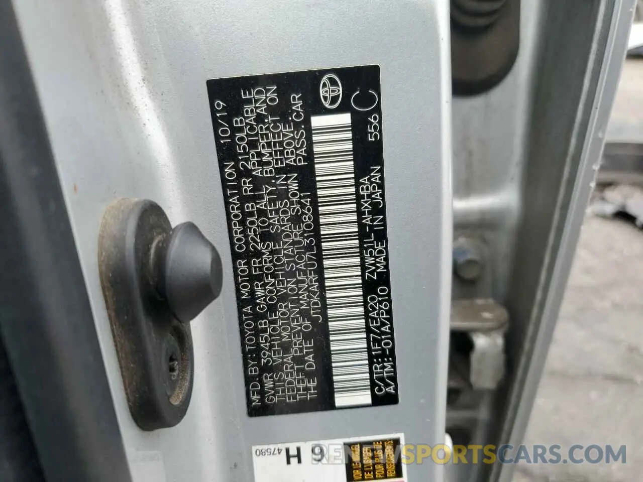 13 Photograph of a damaged car JTDKARFU7L3108641 TOYOTA PRIUS 2020