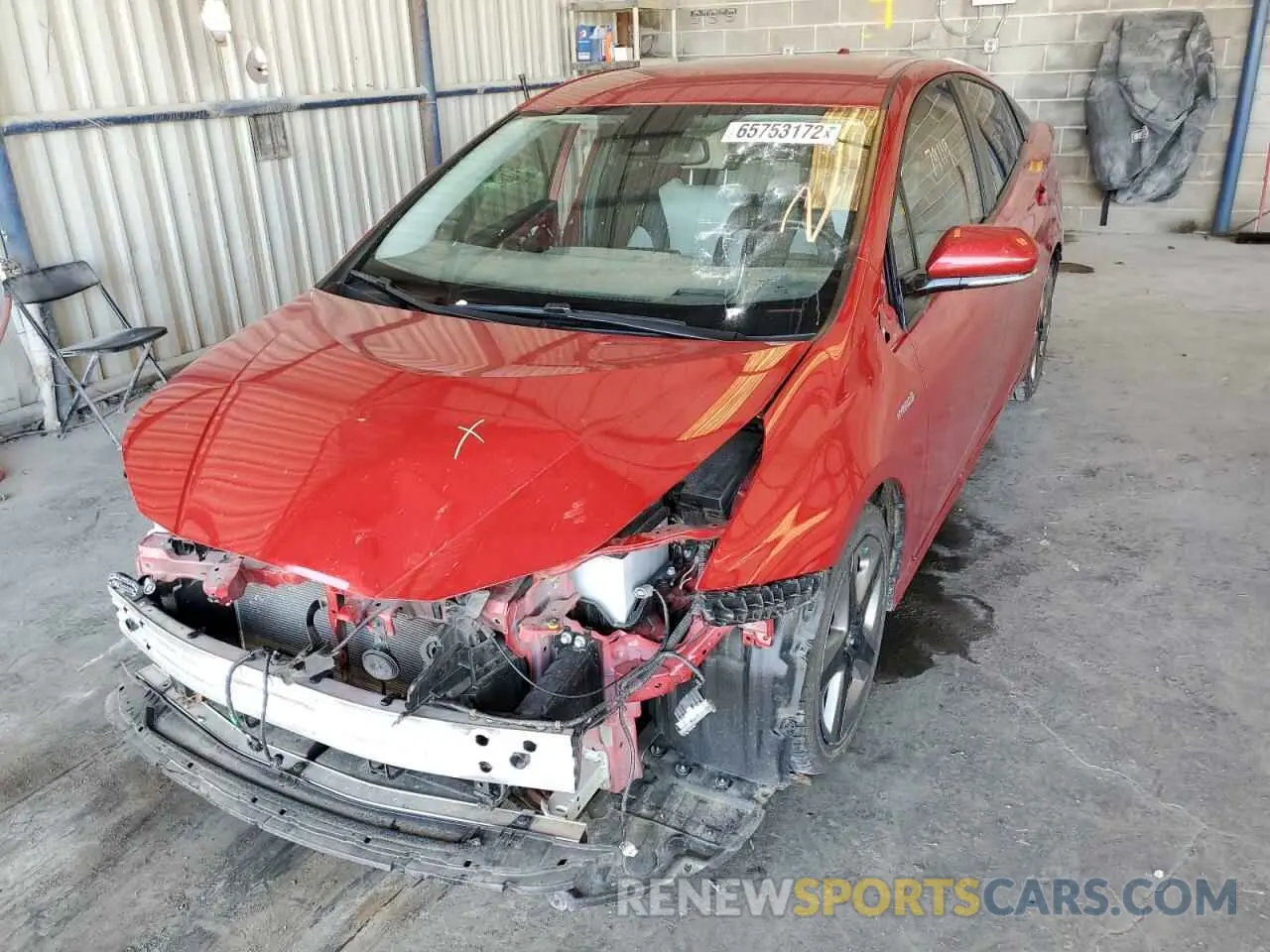 2 Photograph of a damaged car JTDKARFU8L3105540 TOYOTA PRIUS 2020