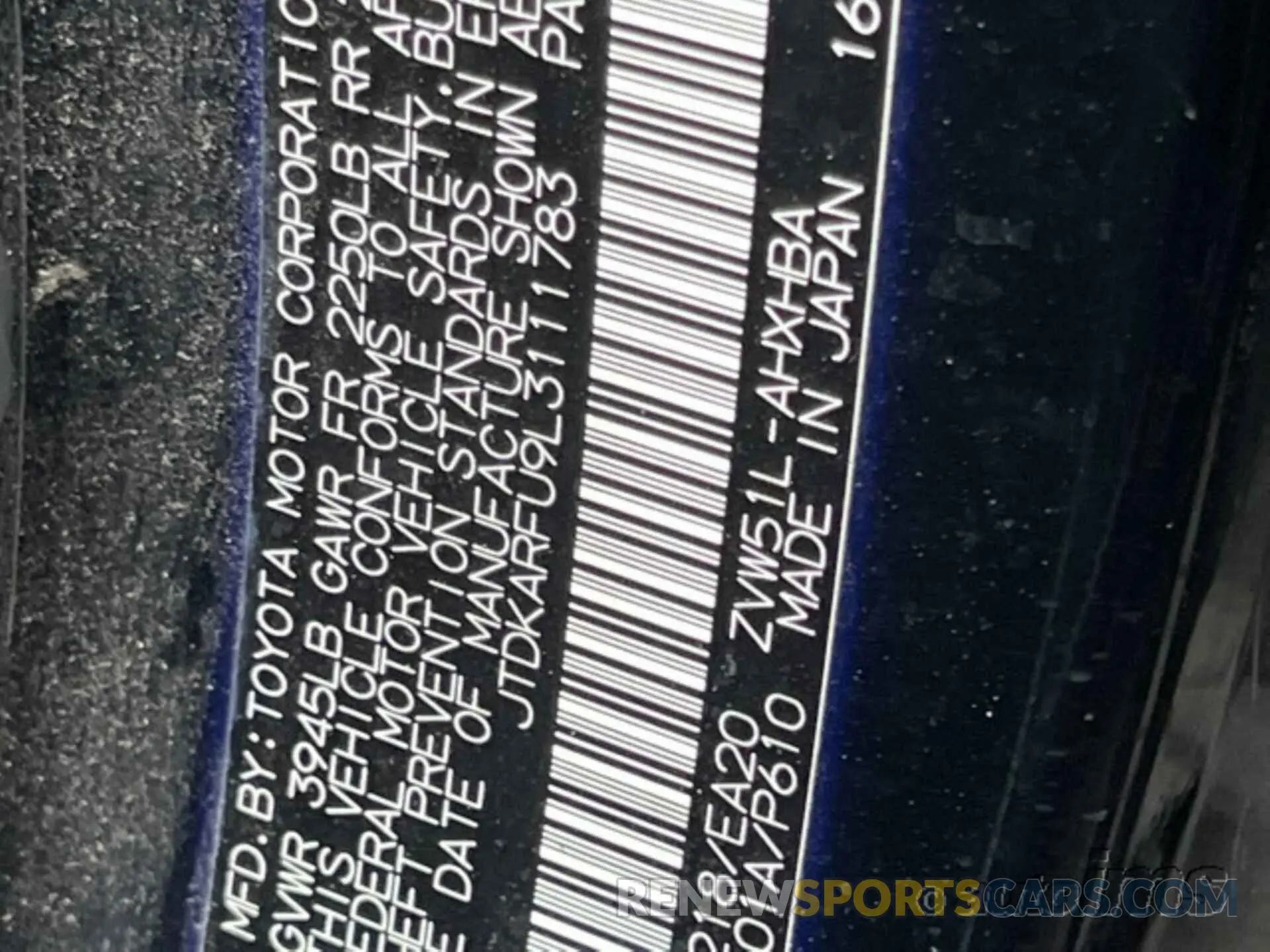 1 Фотография поврежденного автомобиля JTDKARFU9L3111783 TOYOTA PRIUS 2020