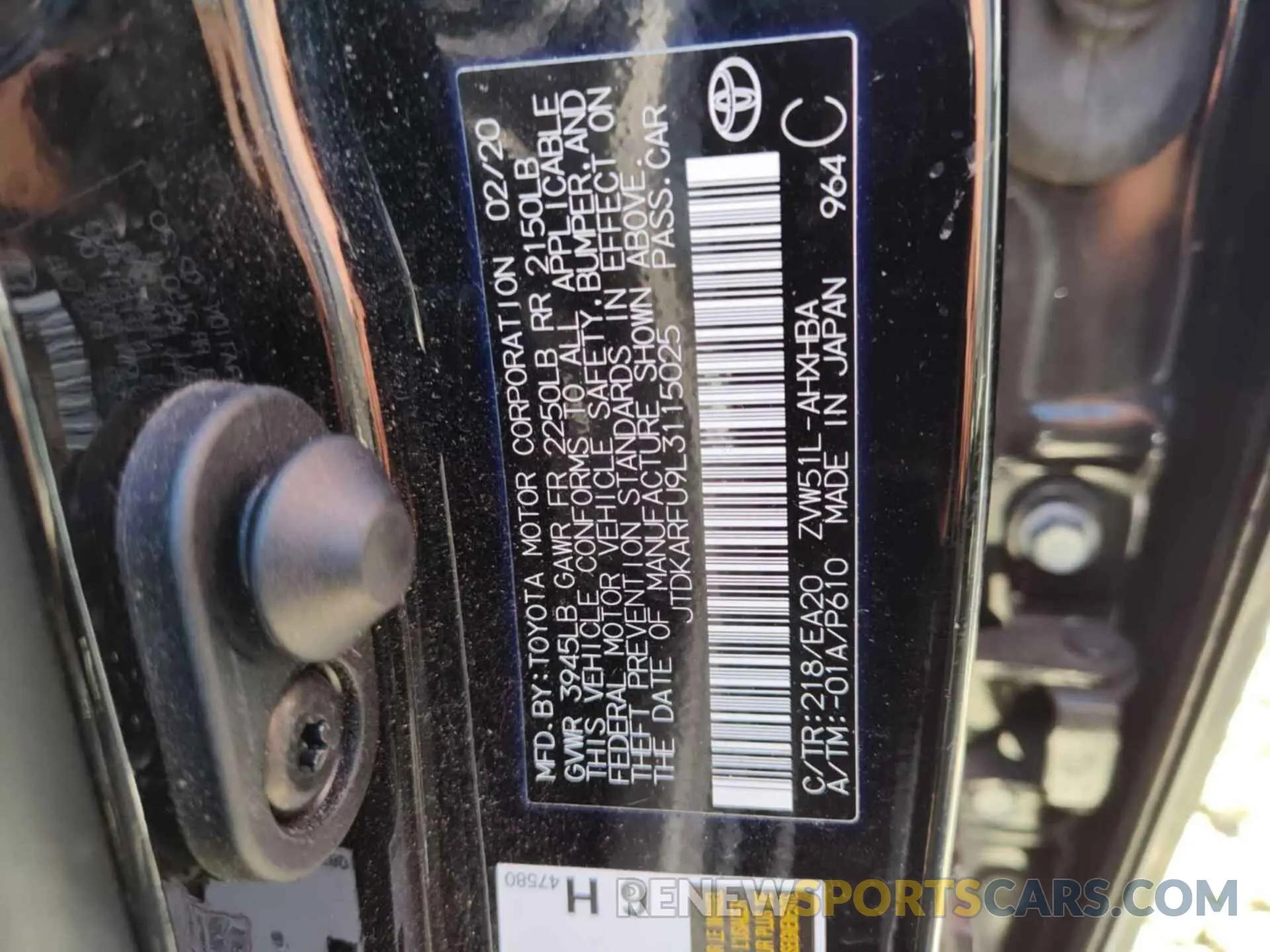 43 Фотография поврежденного автомобиля JTDKARFU9L3115025 TOYOTA PRIUS 2020