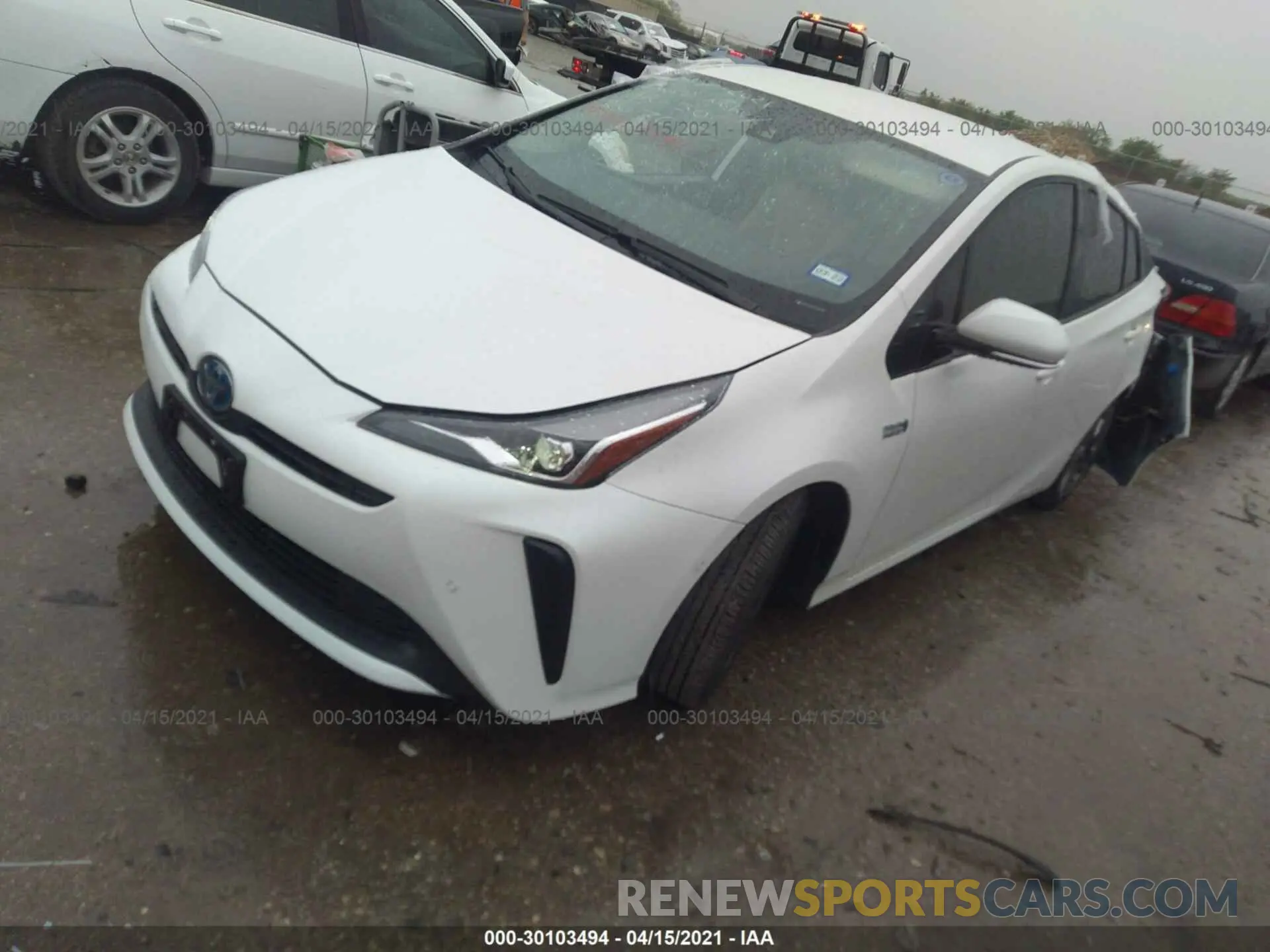 2 Photograph of a damaged car JTDKARFU9L3115221 TOYOTA PRIUS 2020