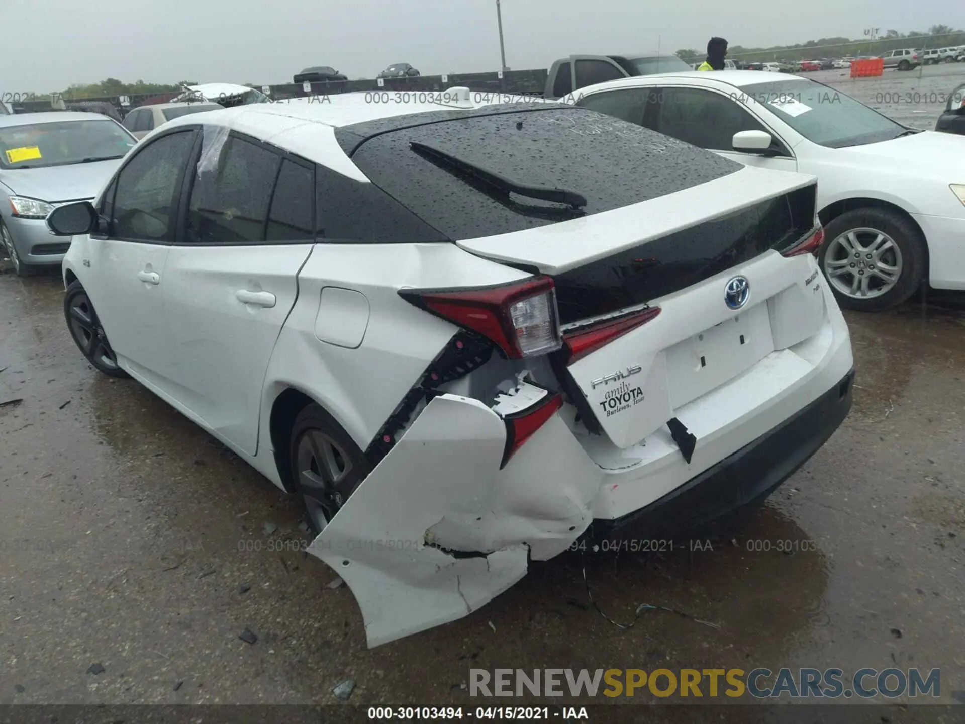 3 Photograph of a damaged car JTDKARFU9L3115221 TOYOTA PRIUS 2020